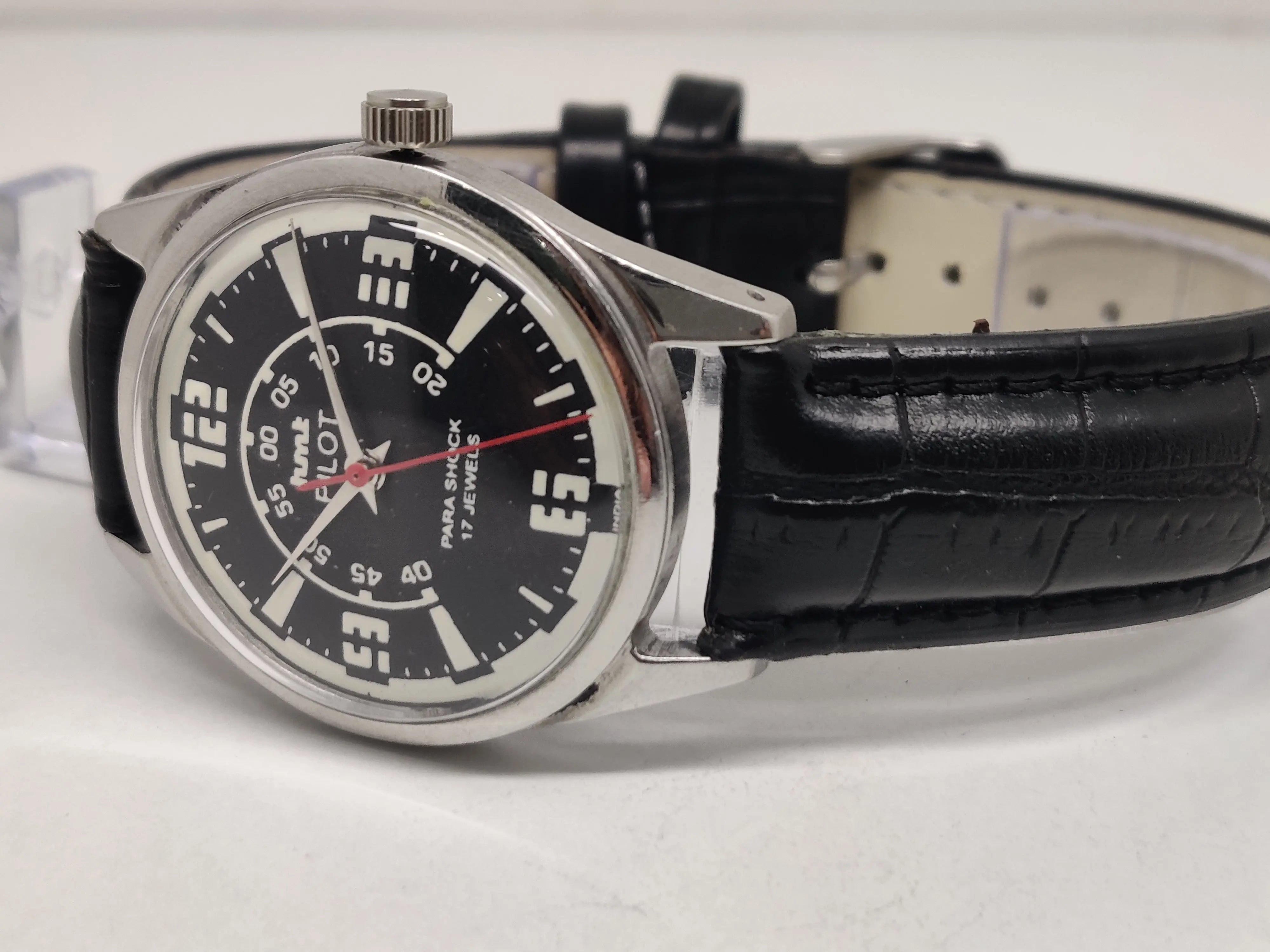 Hmt Pilot Mechanical Handwinding Movement stainless Steel Para Shock 17 Jewels Analog Dial Wrist Watch For Men National Watches