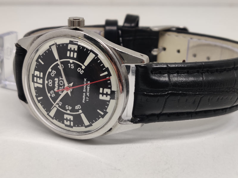 Hmt Pilot Mechanical Handwinding Movement stainless Steel Para Shock 17 Jewels Analog Dial Wrist Watch For Men