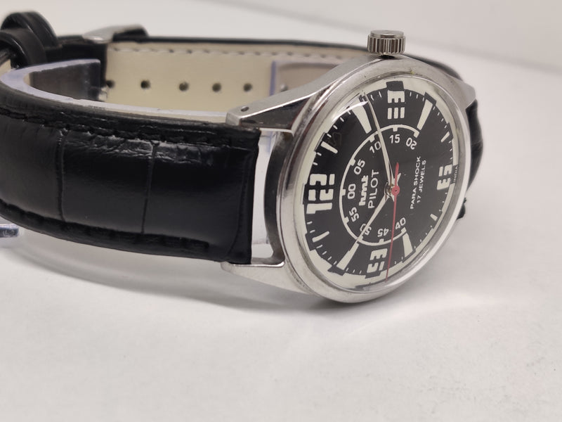 Hmt Pilot Mechanical Handwinding Movement stainless Steel Para Shock 17 Jewels Analog Dial Wrist Watch For Men