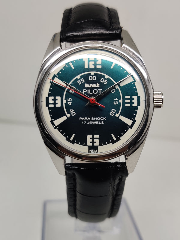 Hmt Pilot Mechanical Handwinding Movement stainless Steel Para Shock 17 Jewels Analog Dial Wrist Watch For Men