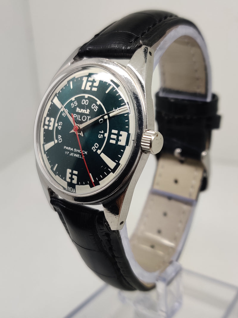 Hmt Pilot Mechanical Handwinding Movement stainless Steel Para Shock 17 Jewels Analog Dial Wrist Watch For Men