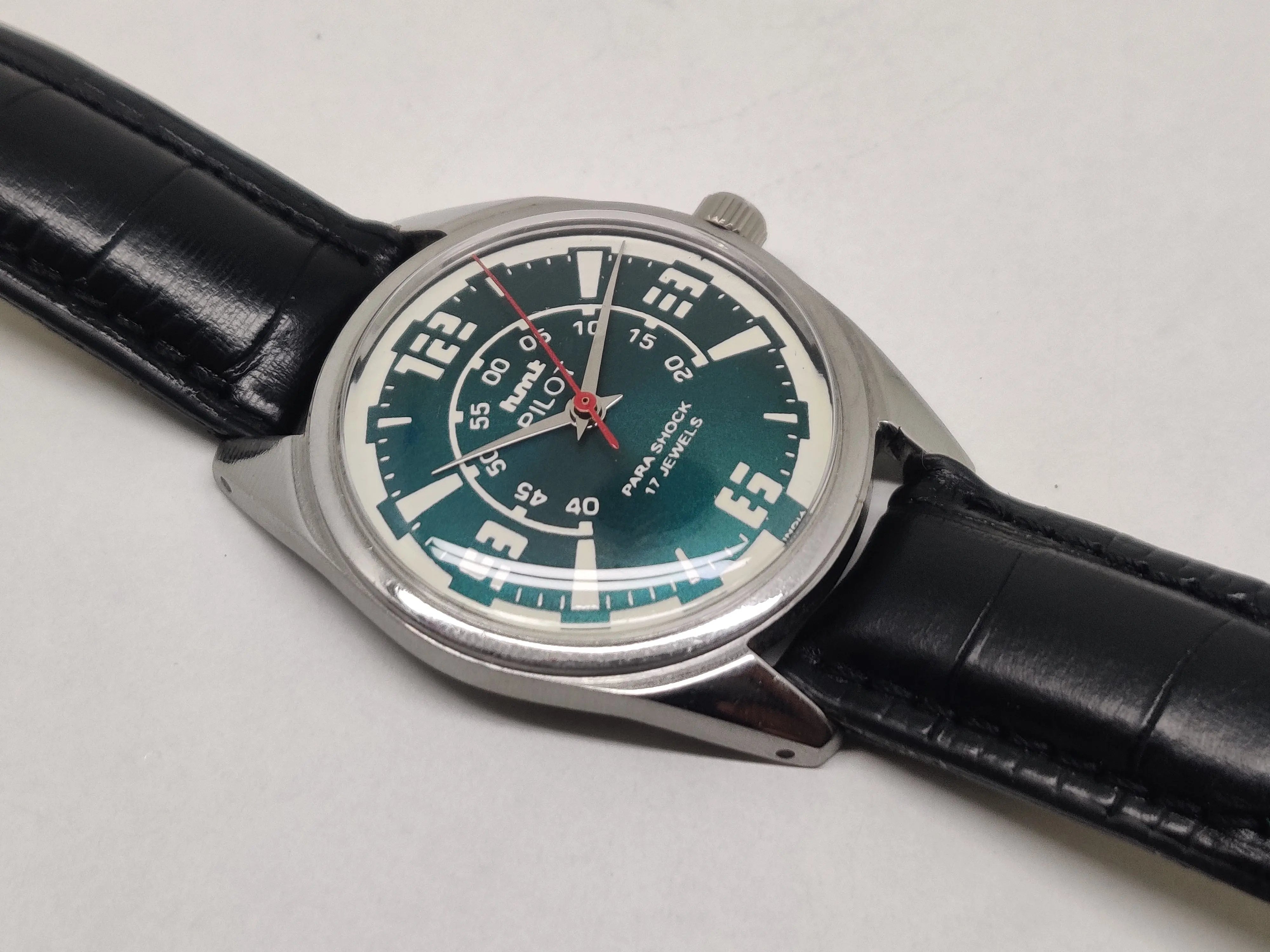 Hmt Pilot Mechanical Handwinding Movement stainless Steel Para Shock 17 Jewels Analog Dial Wrist Watch For Men National Watches