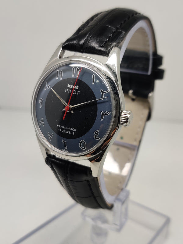 Hmt Pilot Mechanical Handwinding Movement stainless Steel Para Shock 17 Jewels Analog Dial Wrist Watch For Men
