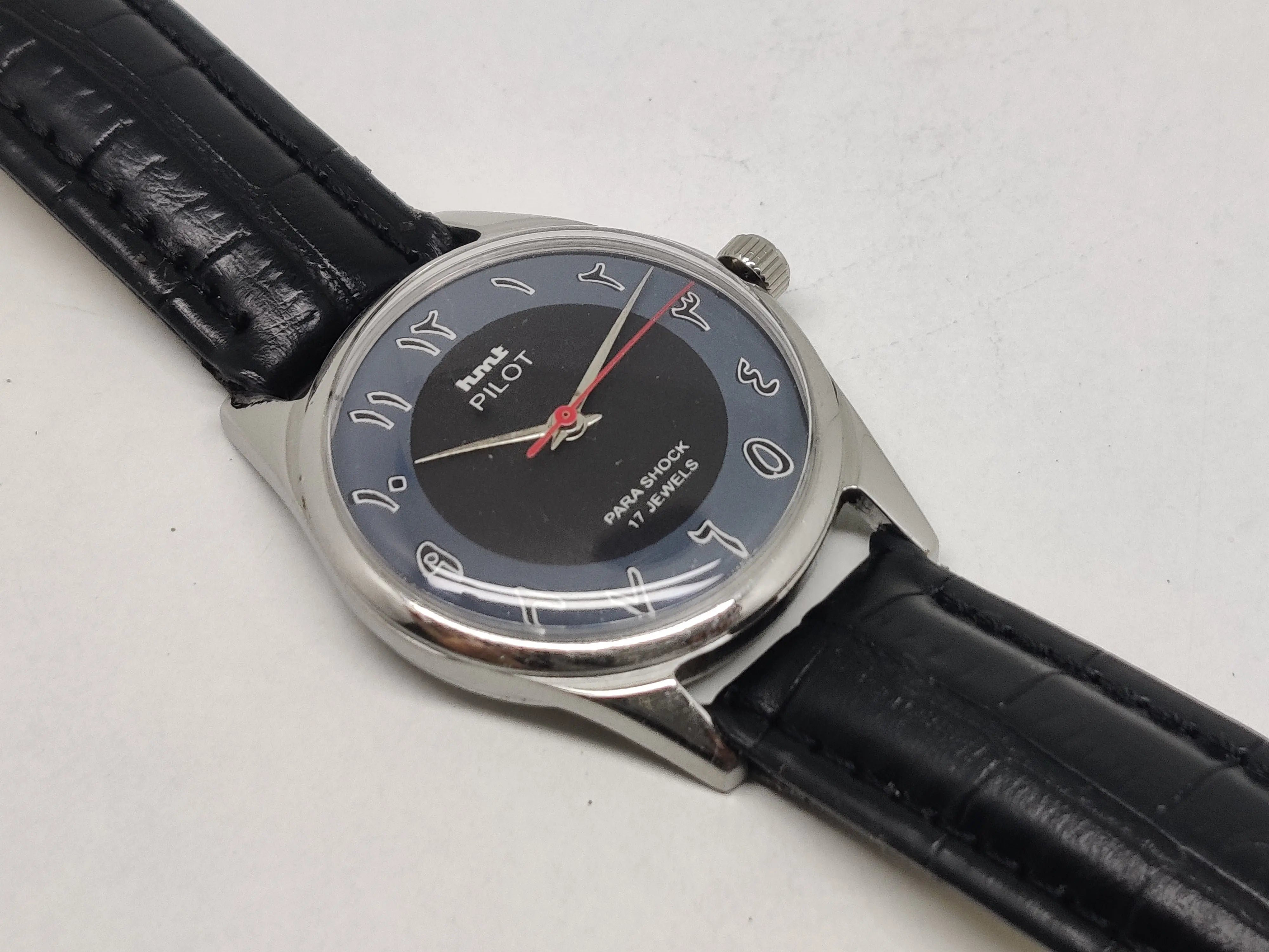 Hmt Pilot Mechanical Handwinding Movement stainless Steel Para Shock 17 Jewels Analog Dial Wrist Watch For Men National Watches