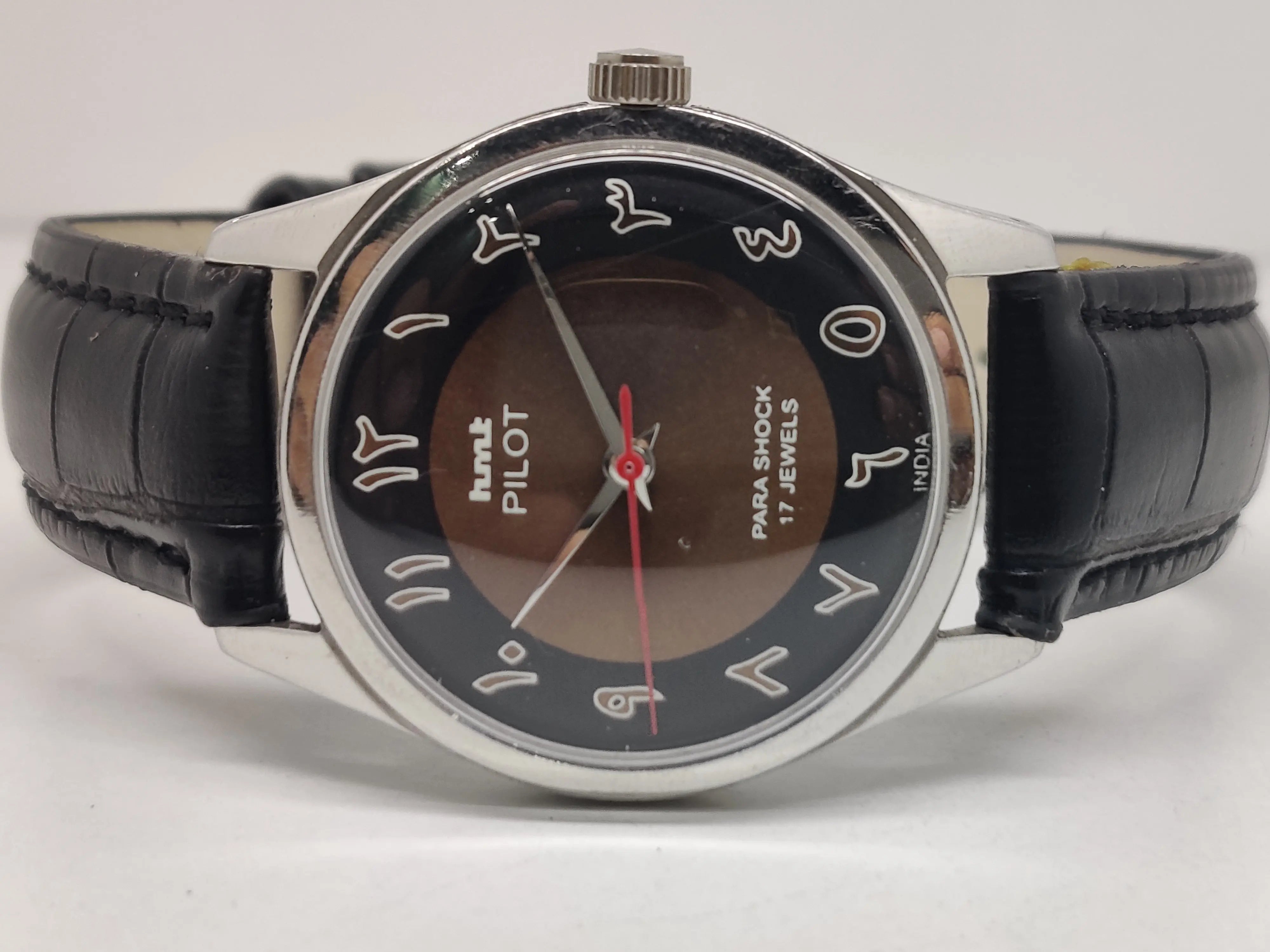 Hmt Pilot Mechanical Handwinding Movement stainless Steel Para Shock 17 Jewels Analog Dial Wrist Watch For Men National Watches