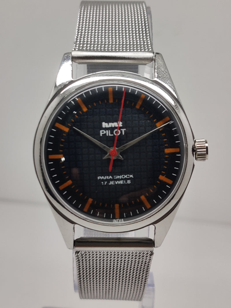 Hmt Pilot Mechanical Handwinding Movement stainless Steel Para Shock 17 Jewels Analog Dial Wrist Watch For Men