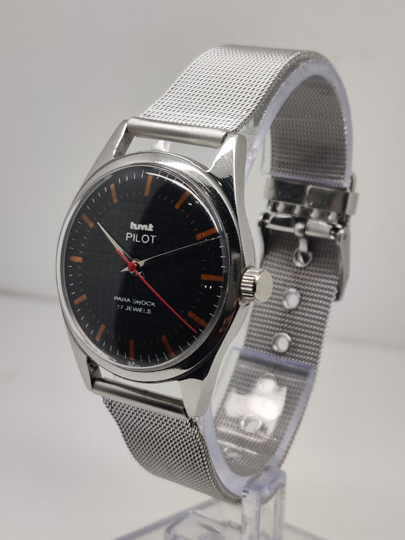 Hmt Pilot Mechanical Handwinding Movement stainless Steel Para Shock 17 Jewels Analog Dial Wrist Watch For Men