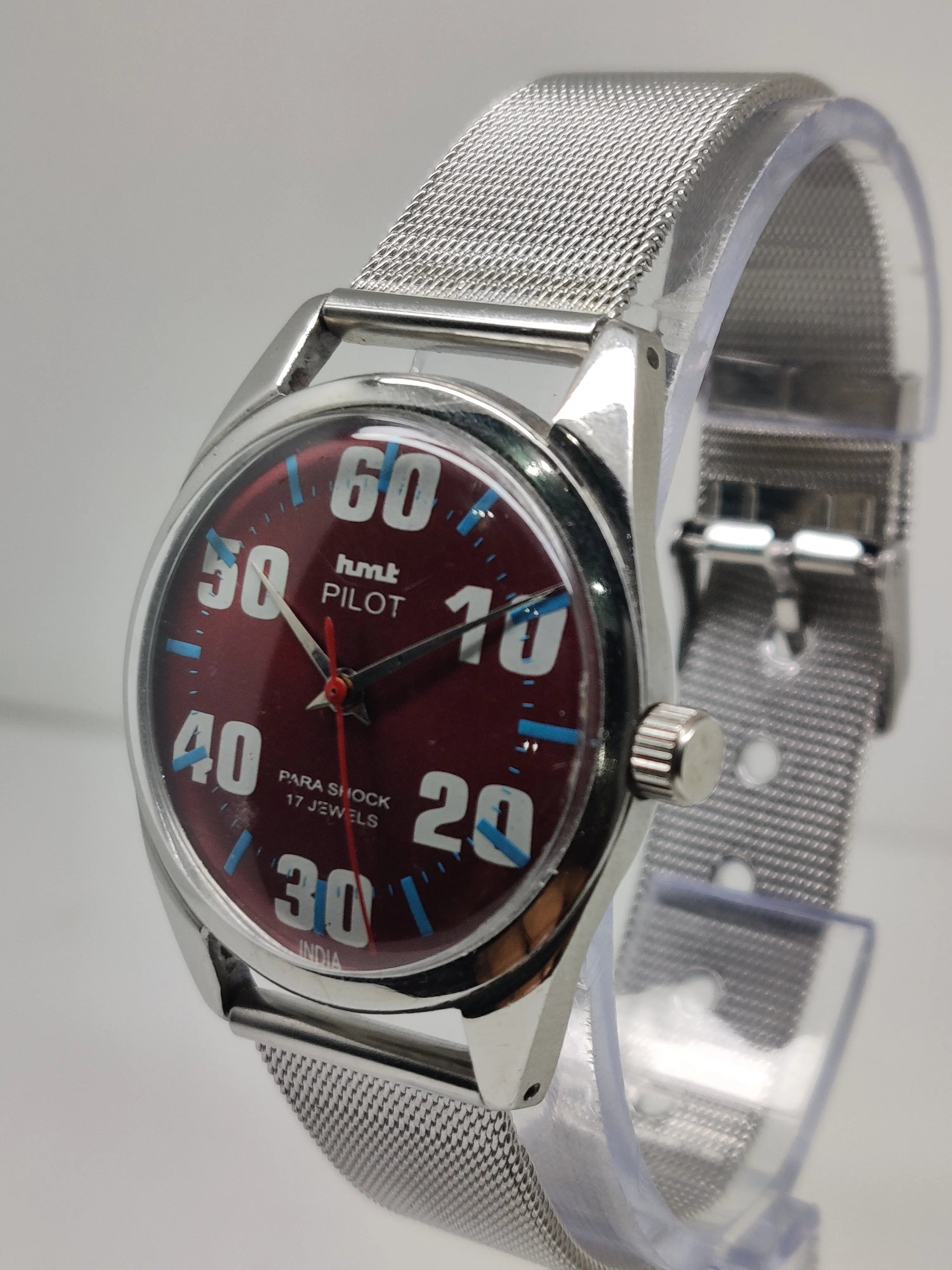 Hmt Pilot Mechanical Handwinding Movement stainless Steel Para Shock 17 Jewels Analog Dial Wrist Watch For Men National Watches