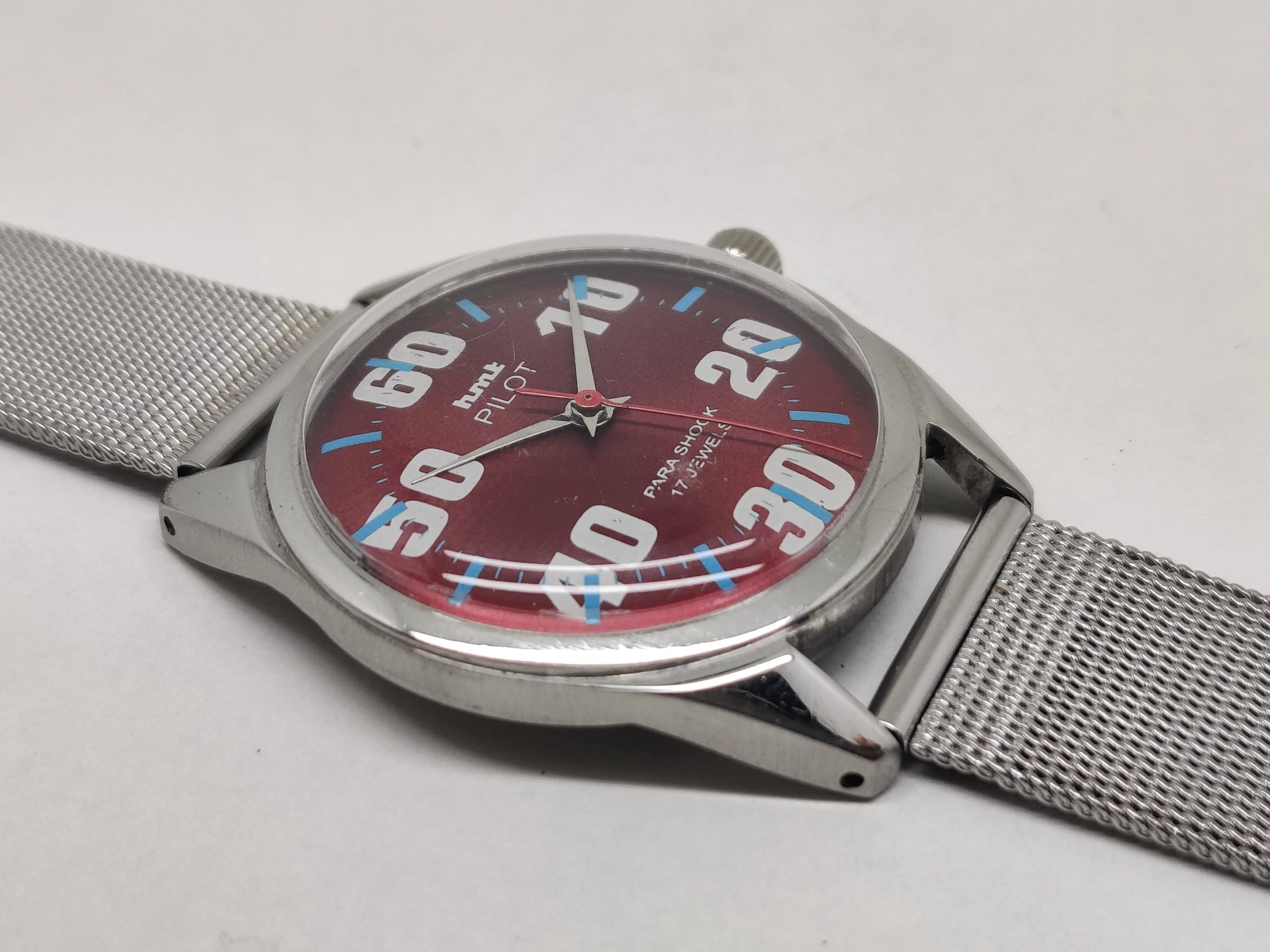 Hmt Pilot Mechanical Handwinding Movement stainless Steel Para Shock 17 Jewels Analog Dial Wrist Watch For Men National Watches