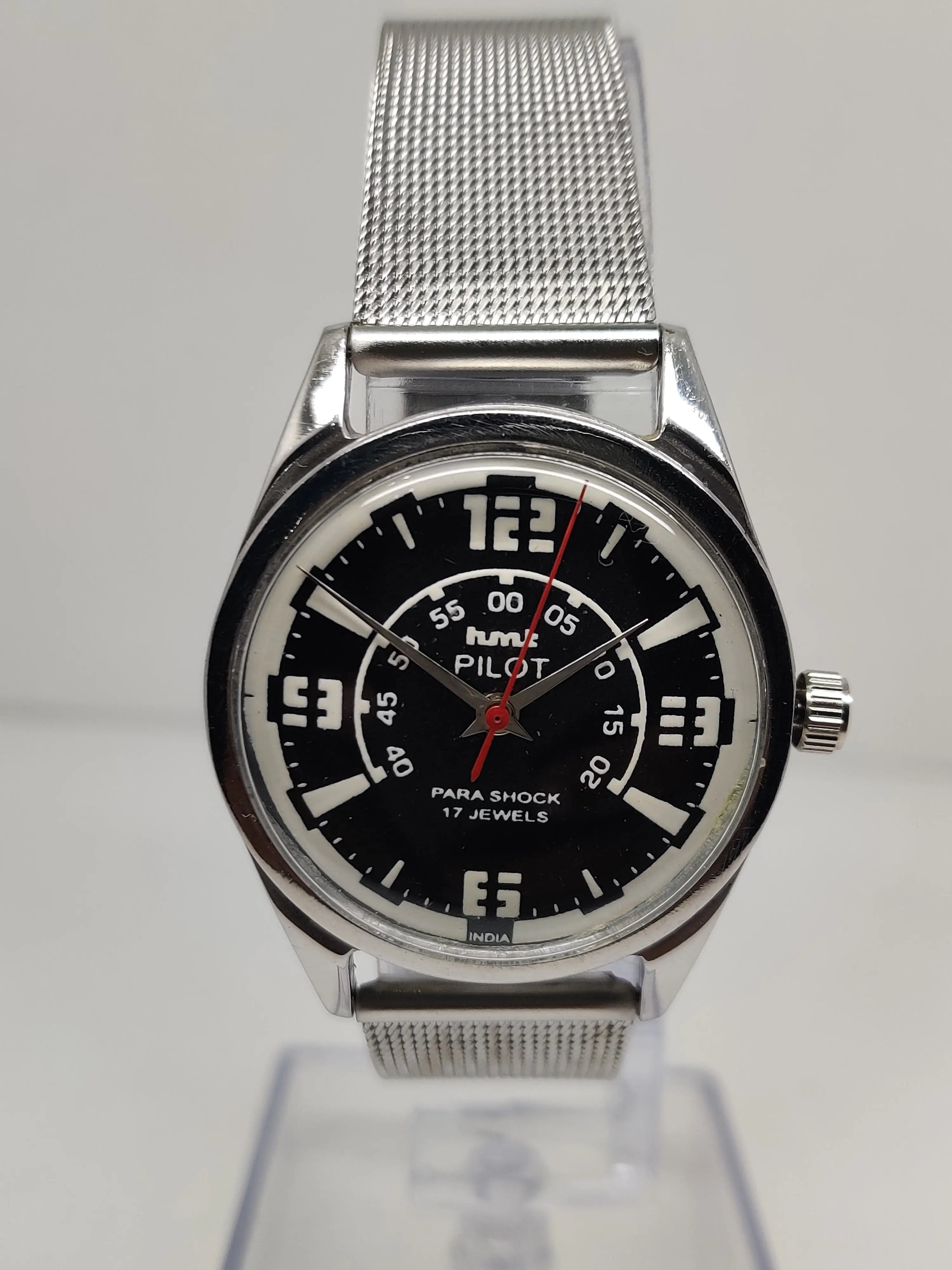 Hmt Pilot Mechanical Handwinding Movement stainless Steel Para Shock 17 Jewels Analog Dial Wrist Watch For Men National Watches