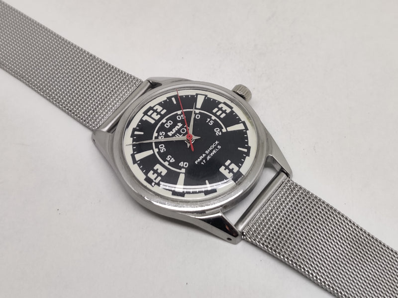 Hmt Pilot Mechanical Handwinding Movement stainless Steel Para Shock 17 Jewels Analog Dial Wrist Watch For Men