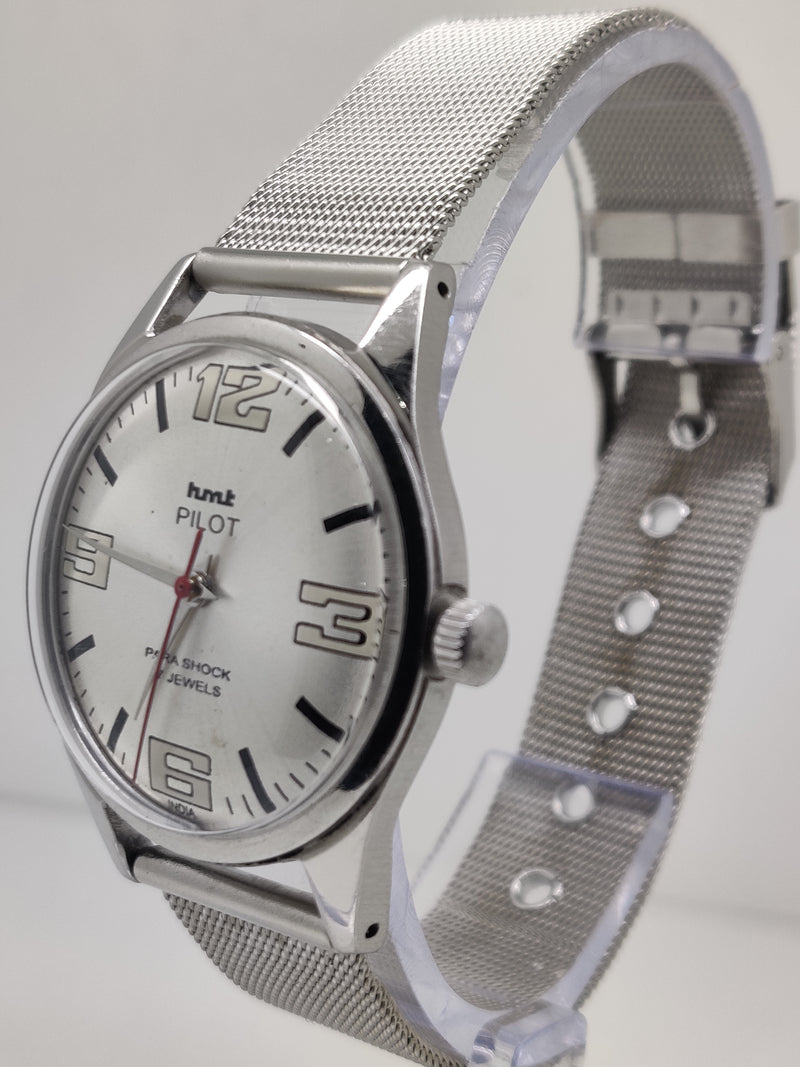 Hmt Pilot Mechanical Handwinding Movement stainless Steel Para Shock 17 Jewels Analog Dial Wrist Watch For Men