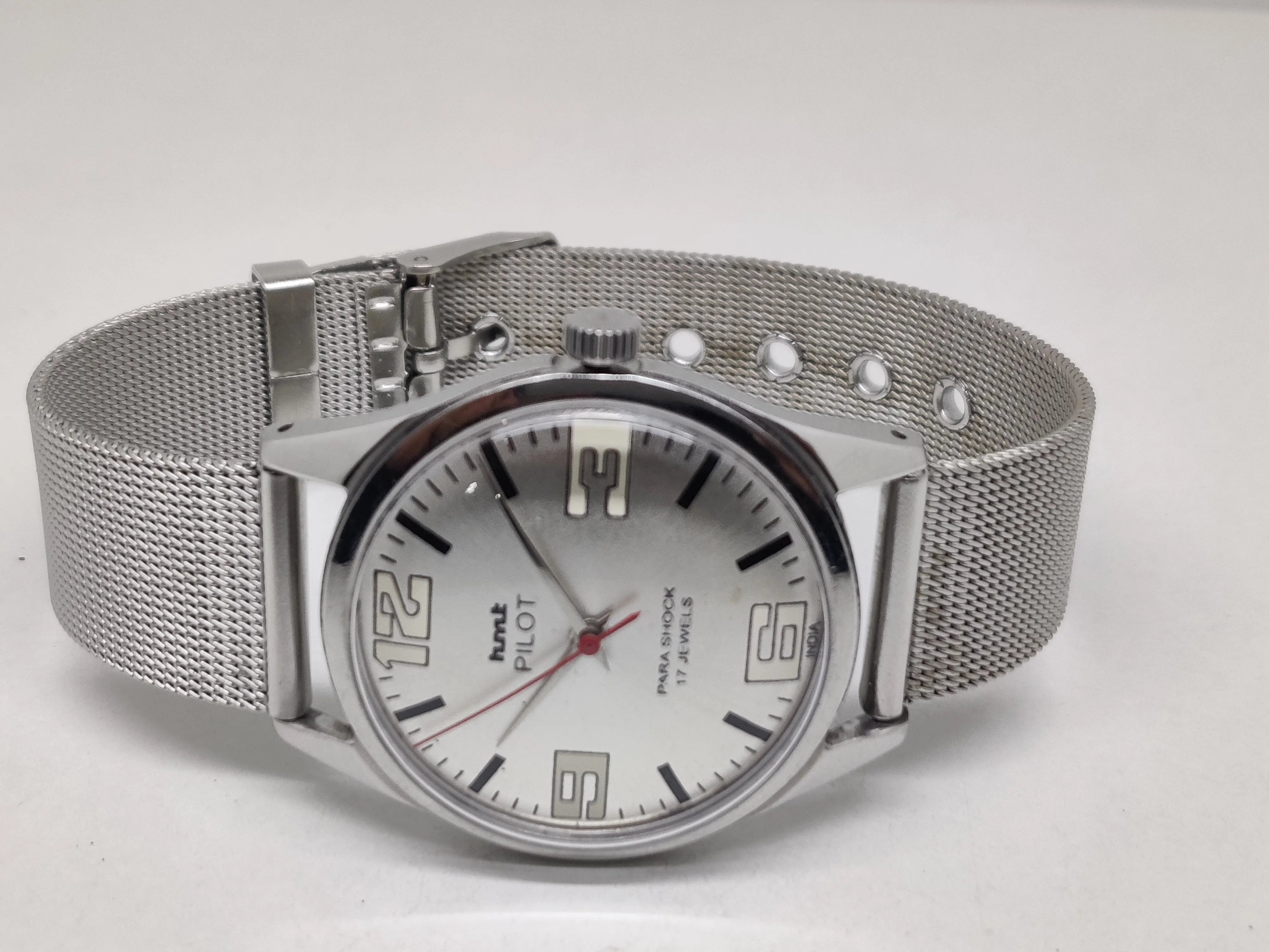 Hmt Pilot Mechanical Handwinding Movement stainless Steel Para Shock 17 Jewels Analog Dial Wrist Watch For Men National Watches