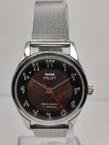 Hmt Pilot Mechanical Handwinding Movement stainless Steel Para Shock 17 Jewels Analog Dial Wrist Watch For Men