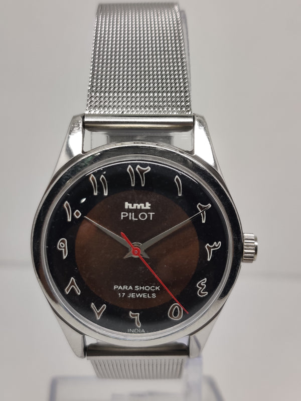 Hmt Pilot Mechanical Handwinding Movement stainless Steel Para Shock 17 Jewels Analog Dial Wrist Watch For Men