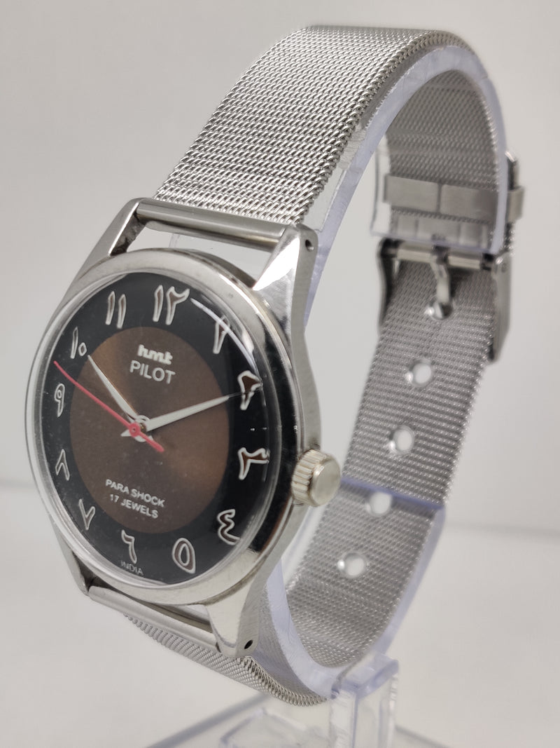 Hmt Pilot Mechanical Handwinding Movement stainless Steel Para Shock 17 Jewels Analog Dial Wrist Watch For Men