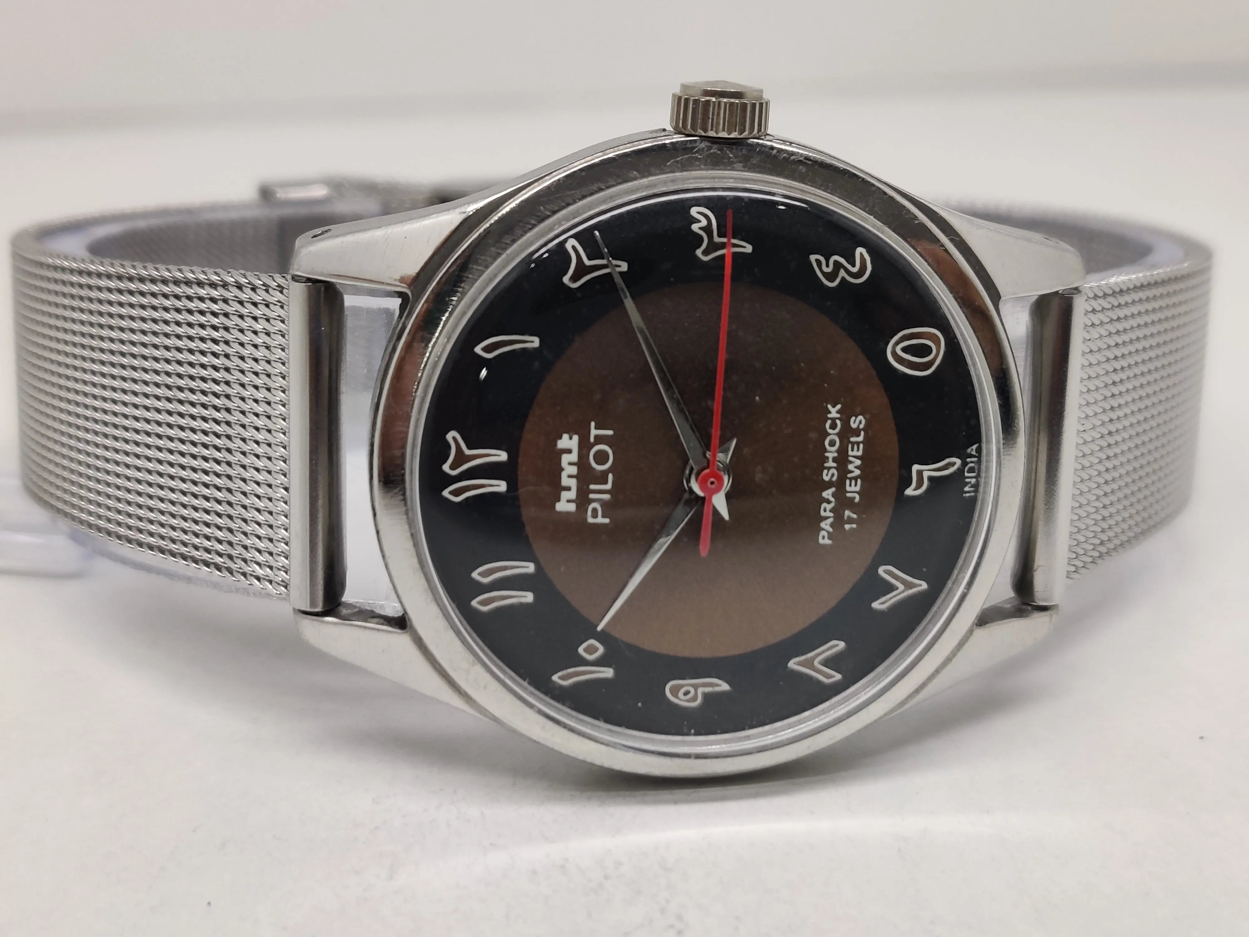 Hmt Pilot Mechanical Handwinding Movement stainless Steel Para Shock 17 Jewels Analog Dial Wrist Watch For Men National Watches
