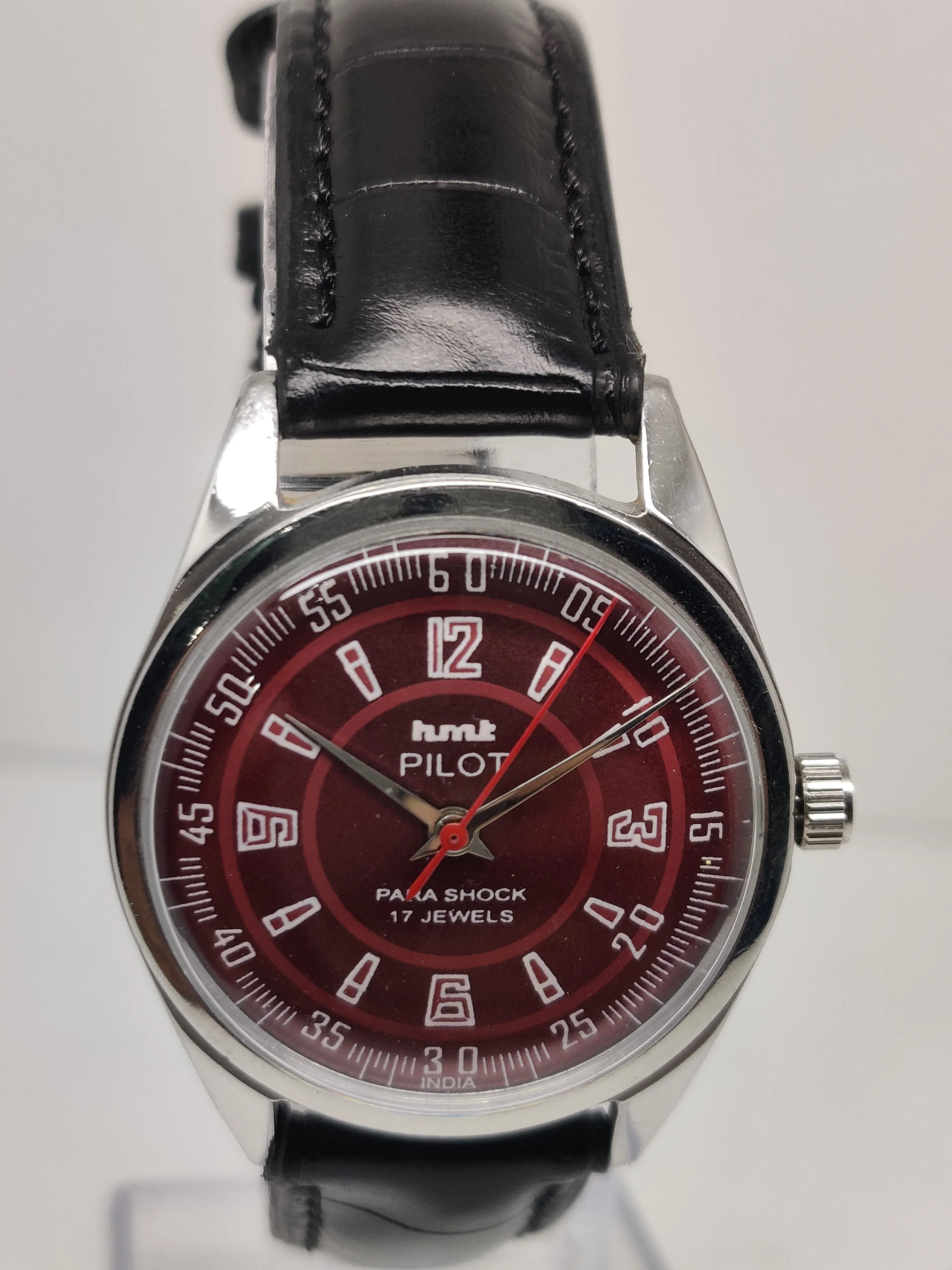 Hmt Pilot Mechanical Handwinding Movement stainless Steel Para Shock 17 Jewels Analog Dial Wrist Watch For Men National Watches