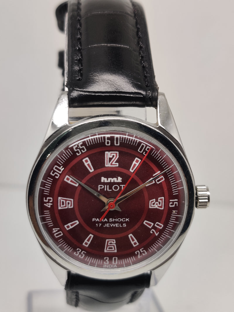 Hmt Pilot Mechanical Handwinding Movement stainless Steel Para Shock 17 Jewels Analog Dial Wrist Watch For Men