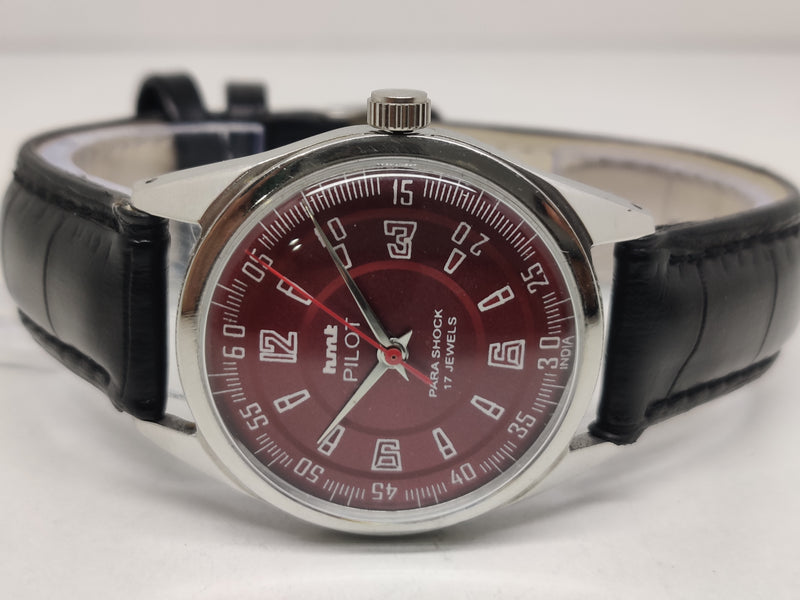 Hmt Pilot Mechanical Handwinding Movement stainless Steel Para Shock 17 Jewels Analog Dial Wrist Watch For Men