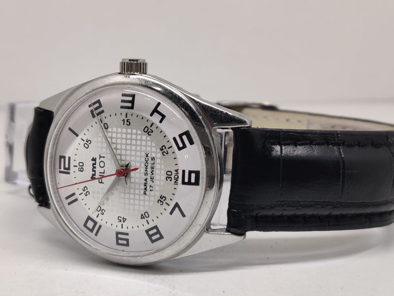 Hmt Pilot Mechanical Handwinding Movement stainless Steel Para Shock 17 Jewels Analog Dial Wrist Watch For Men