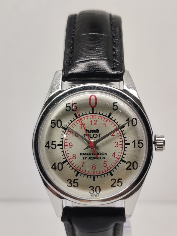 Hmt Pilot Mechanical Handwinding Movement stainless Steel Para Shock 17 Jewels Analog Dial Wrist Watch For Men