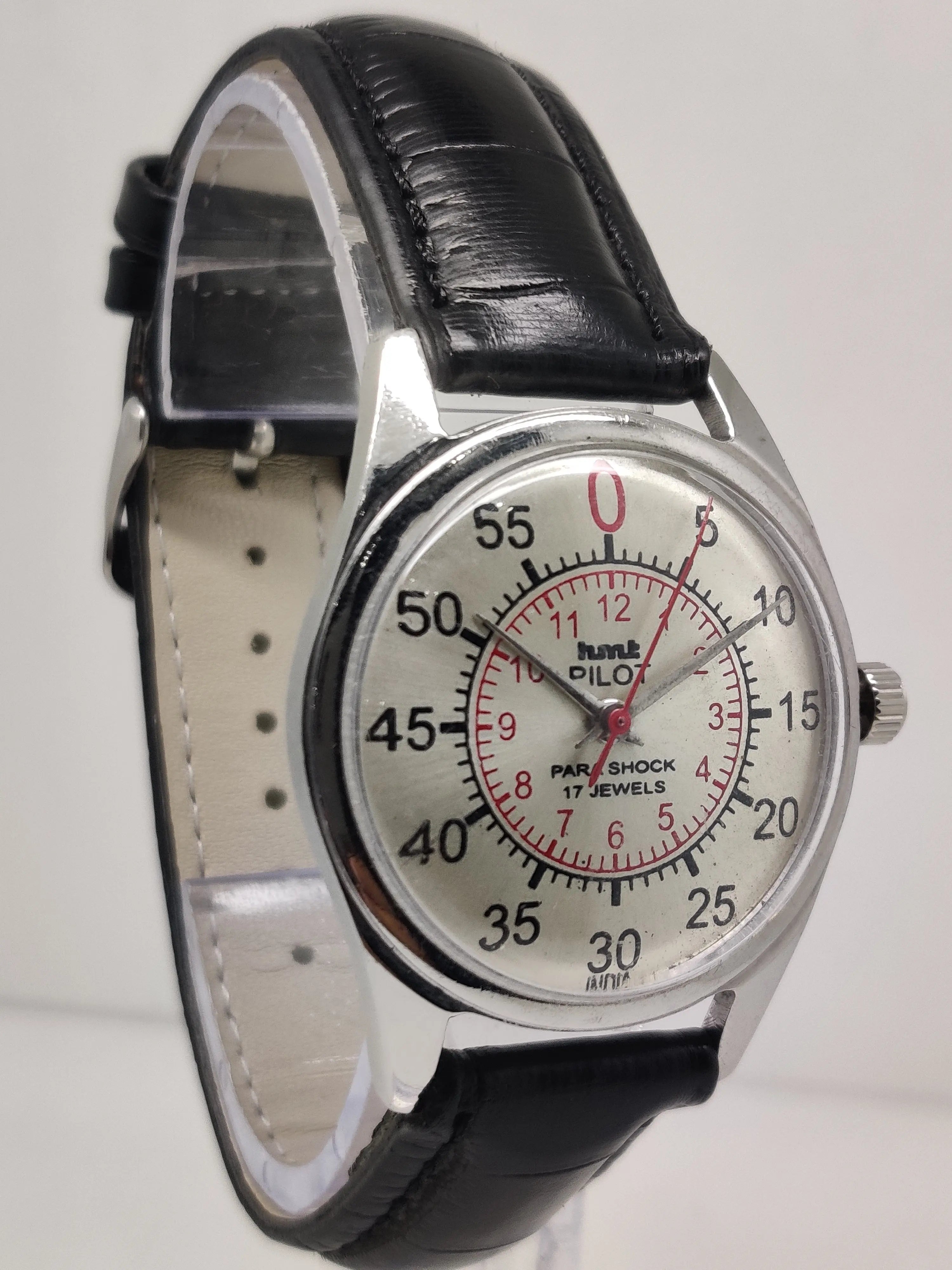 Hmt Pilot Mechanical Handwinding Movement stainless Steel Para Shock 17 Jewels Analog Dial Wrist Watch For Men National Watches