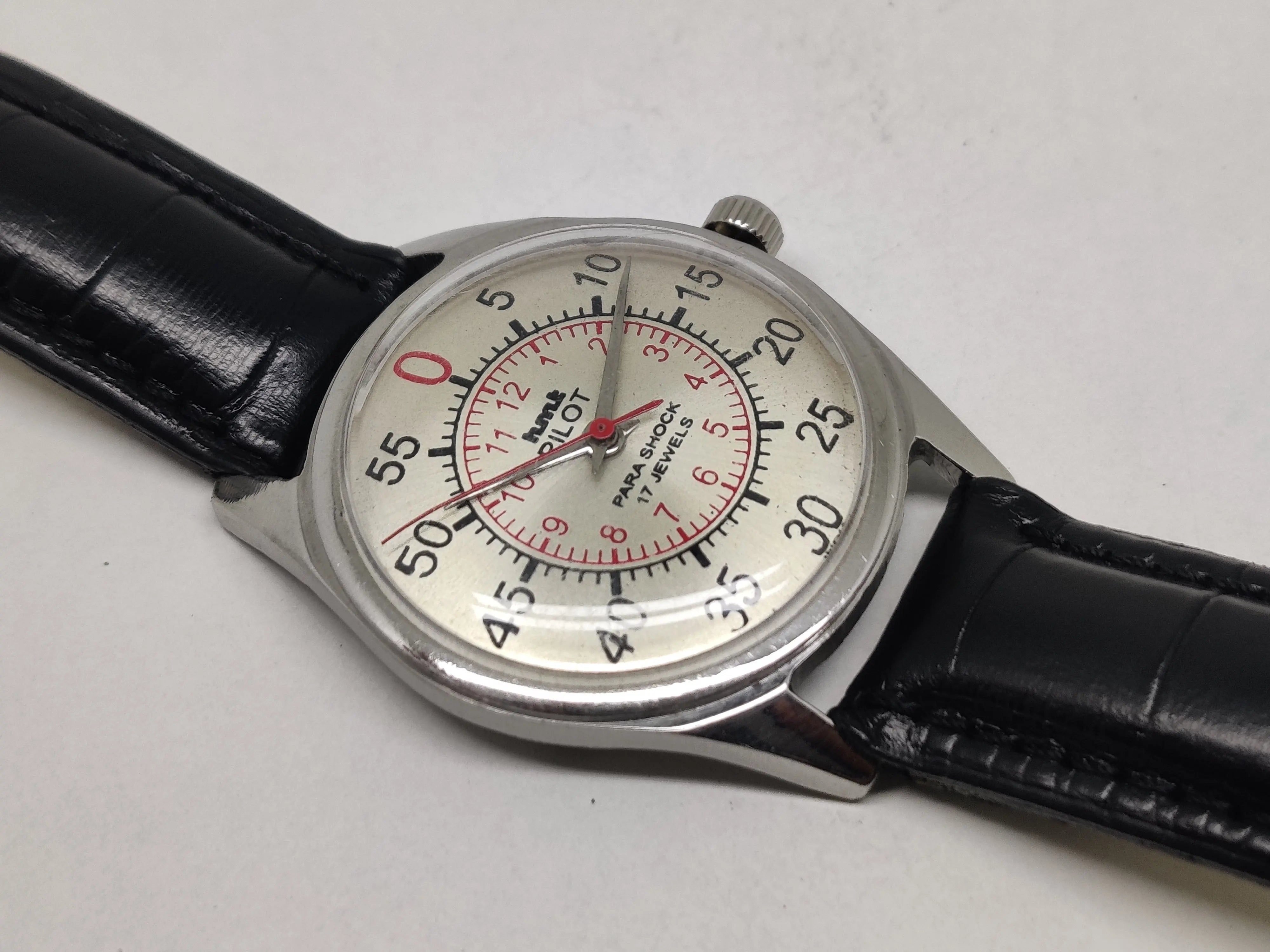 Hmt Pilot Mechanical Handwinding Movement stainless Steel Para Shock 17 Jewels Analog Dial Wrist Watch For Men National Watches