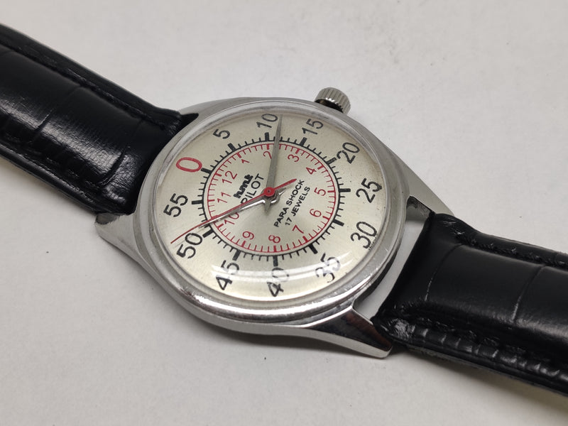 Hmt Pilot Mechanical Handwinding Movement stainless Steel Para Shock 17 Jewels Analog Dial Wrist Watch For Men