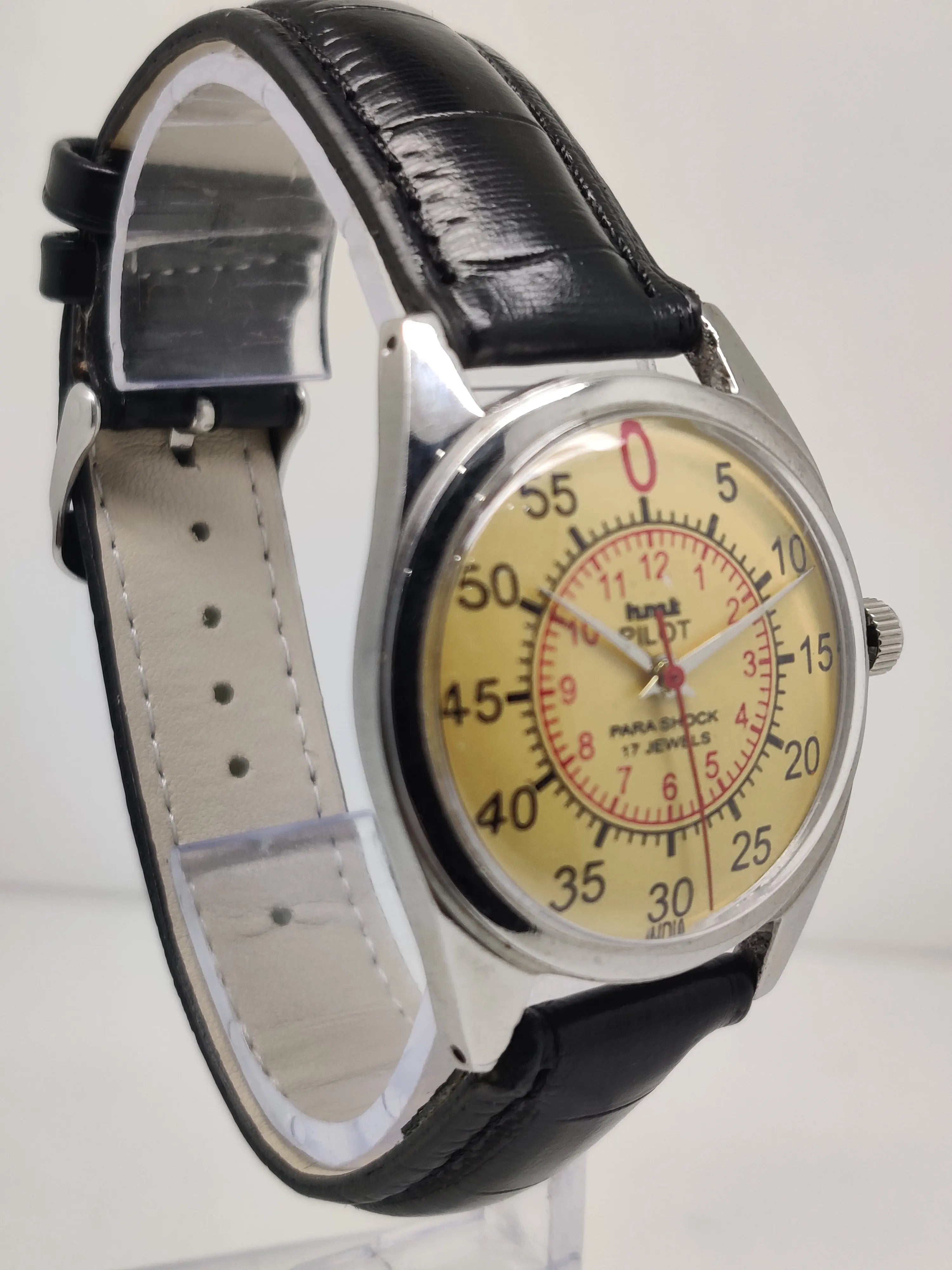 Hmt Pilot Mechanical Handwinding Movement stainless Steel Para Shock 17 Jewels Analog Dial Wrist Watch For Men National Watches