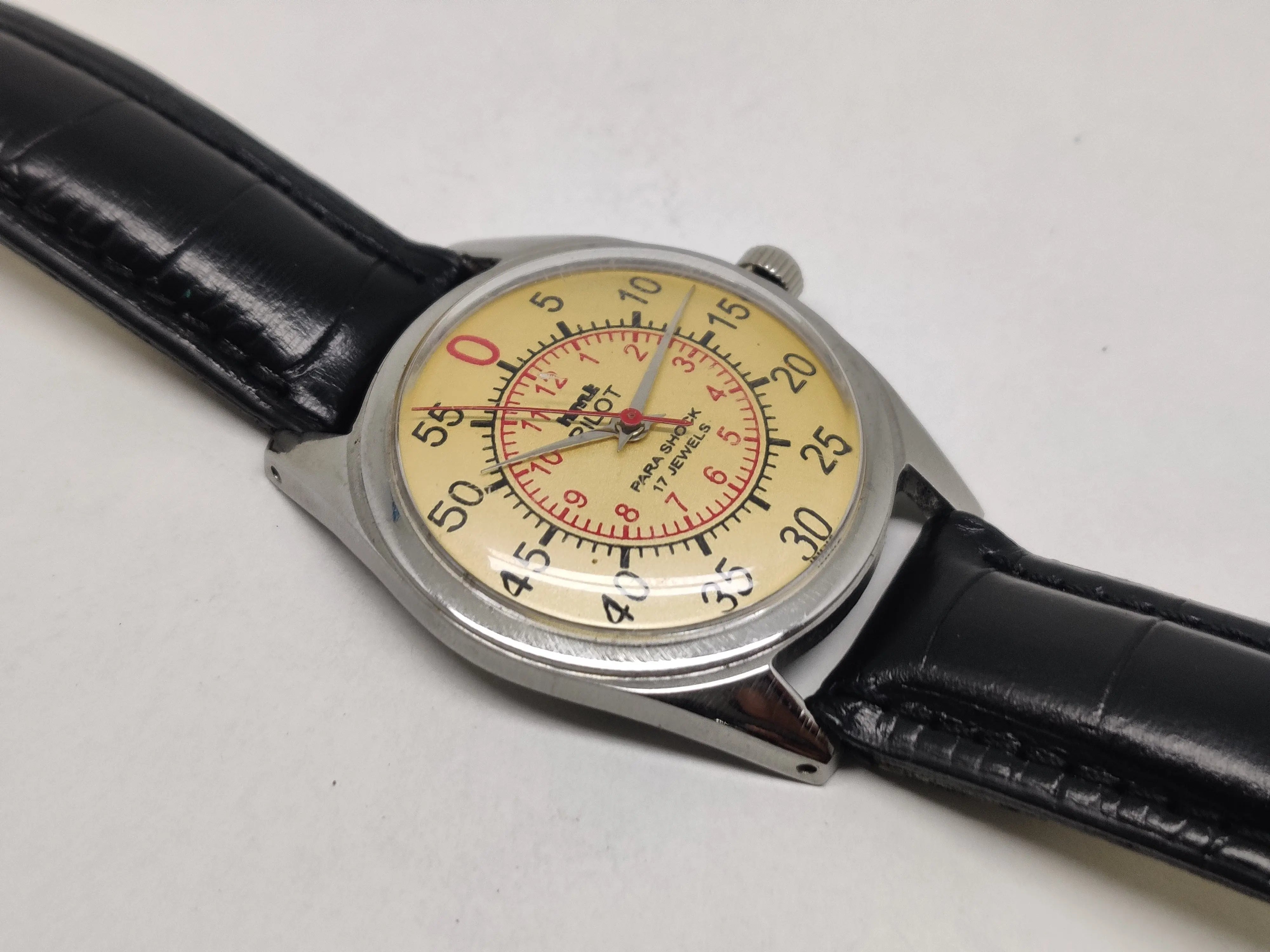 Hmt Pilot Mechanical Handwinding Movement stainless Steel Para Shock 17 Jewels Analog Dial Wrist Watch For Men National Watches