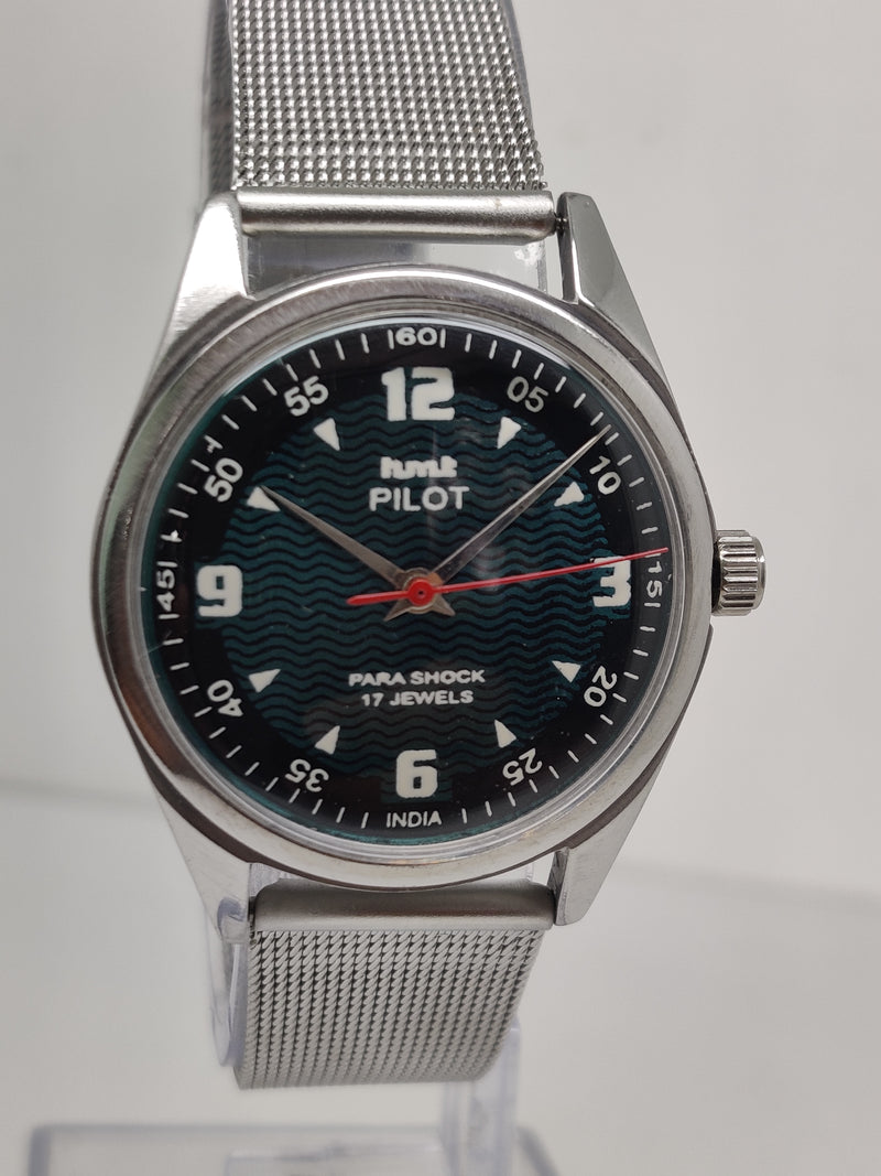 Hmt Pilot Mechanical Handwinding Movement stainless Steel Para Shock 17 Jewels Analog Dial Wrist Watch For Men