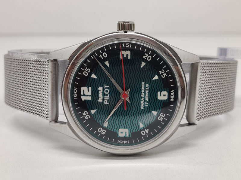 Hmt Pilot Mechanical Handwinding Movement stainless Steel Para Shock 17 Jewels Analog Dial Wrist Watch For Men