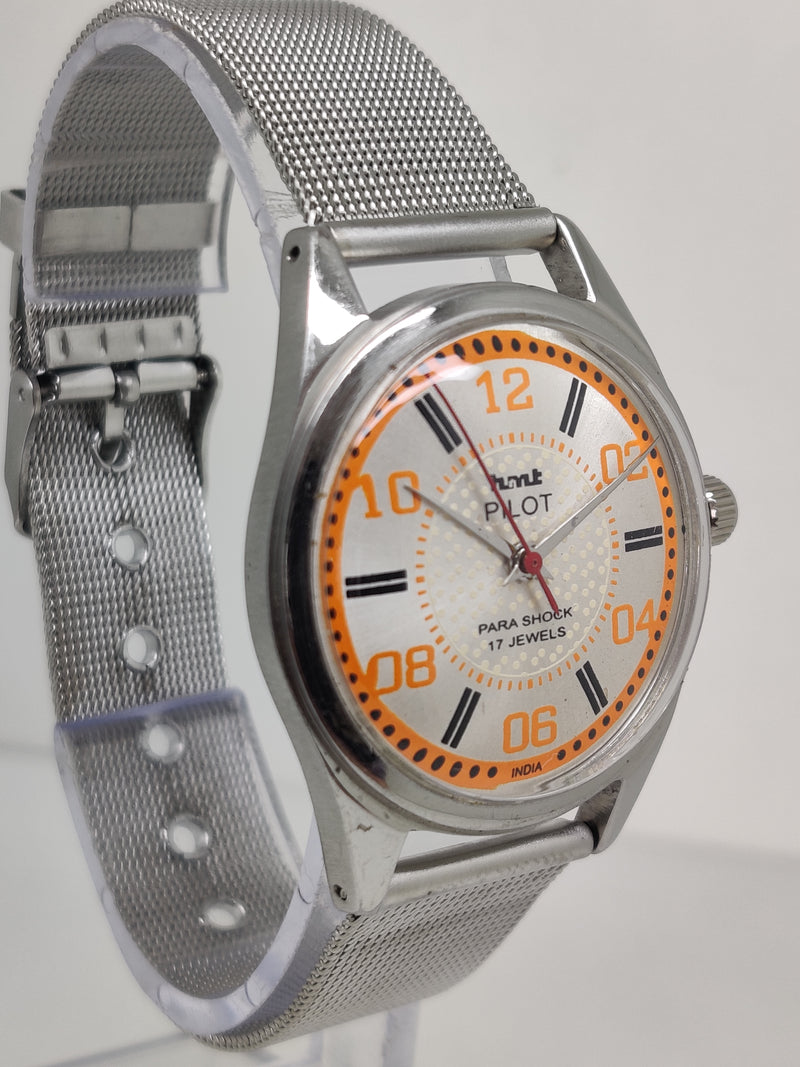 Hmt Pilot Mechanical Handwinding Movement stainless Steel Para Shock 17 Jewels Analog Dial Wrist Watch For Men