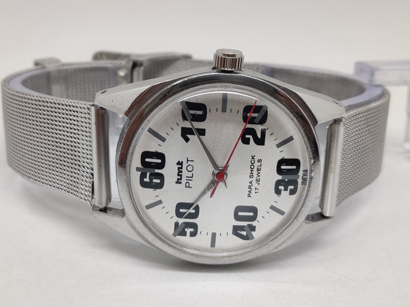 Hmt Pilot Mechanical Handwinding Movement stainless Steel Para Shock 17 Jewels Analog Dial Wrist Watch For Men