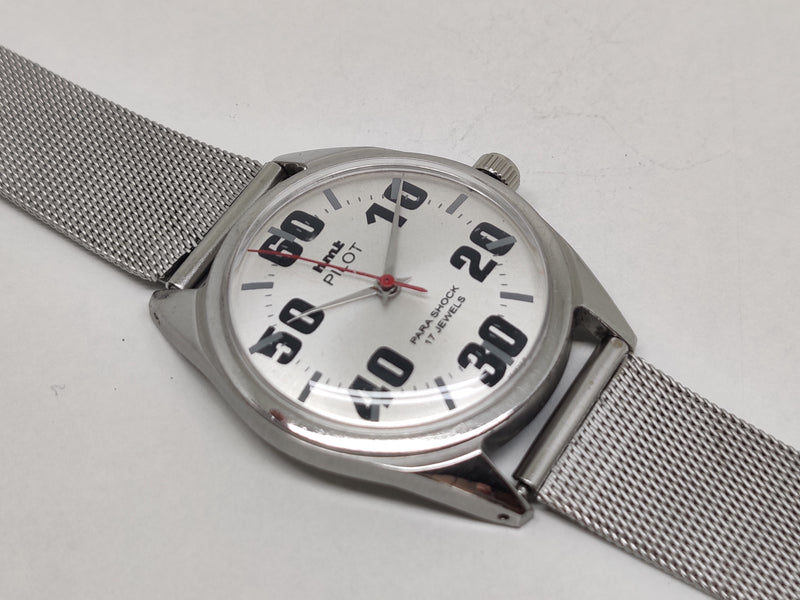 Hmt Pilot Mechanical Handwinding Movement stainless Steel Para Shock 17 Jewels Analog Dial Wrist Watch For Men