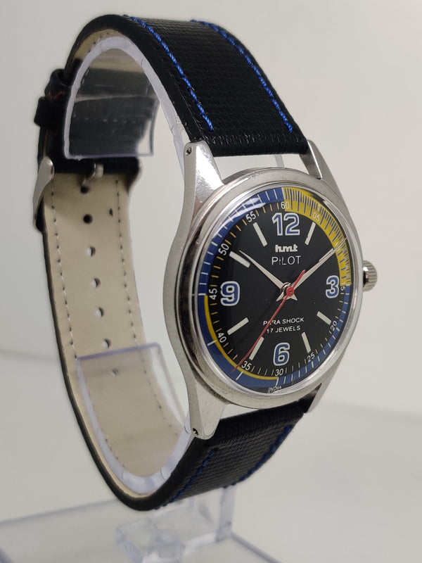 Hmt Pilot Mechanical Handwinding Movement stainless Steel Para Shock 17 Jewels Analog Dial Wrist Watch For Men
