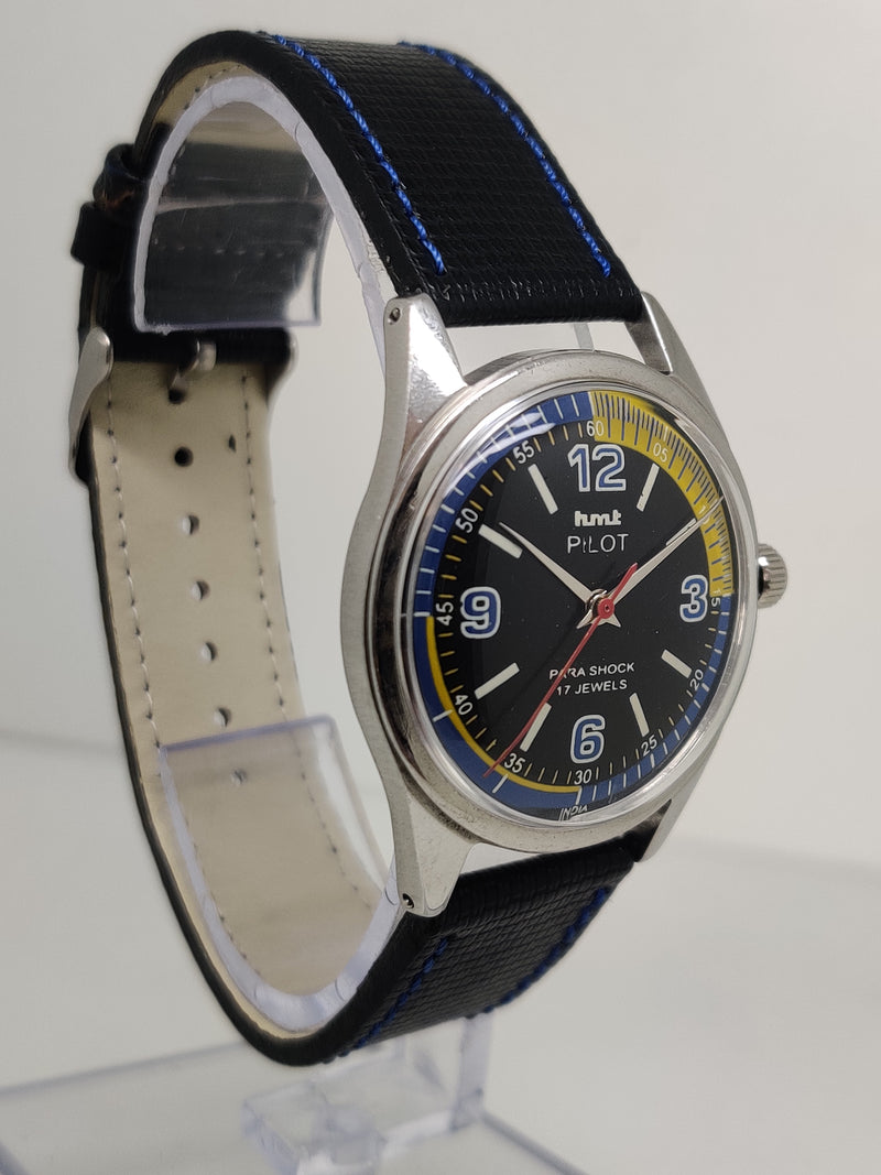 Hmt Pilot Mechanical Handwinding Movement stainless Steel Para Shock 17 Jewels Analog Dial Wrist Watch For Men