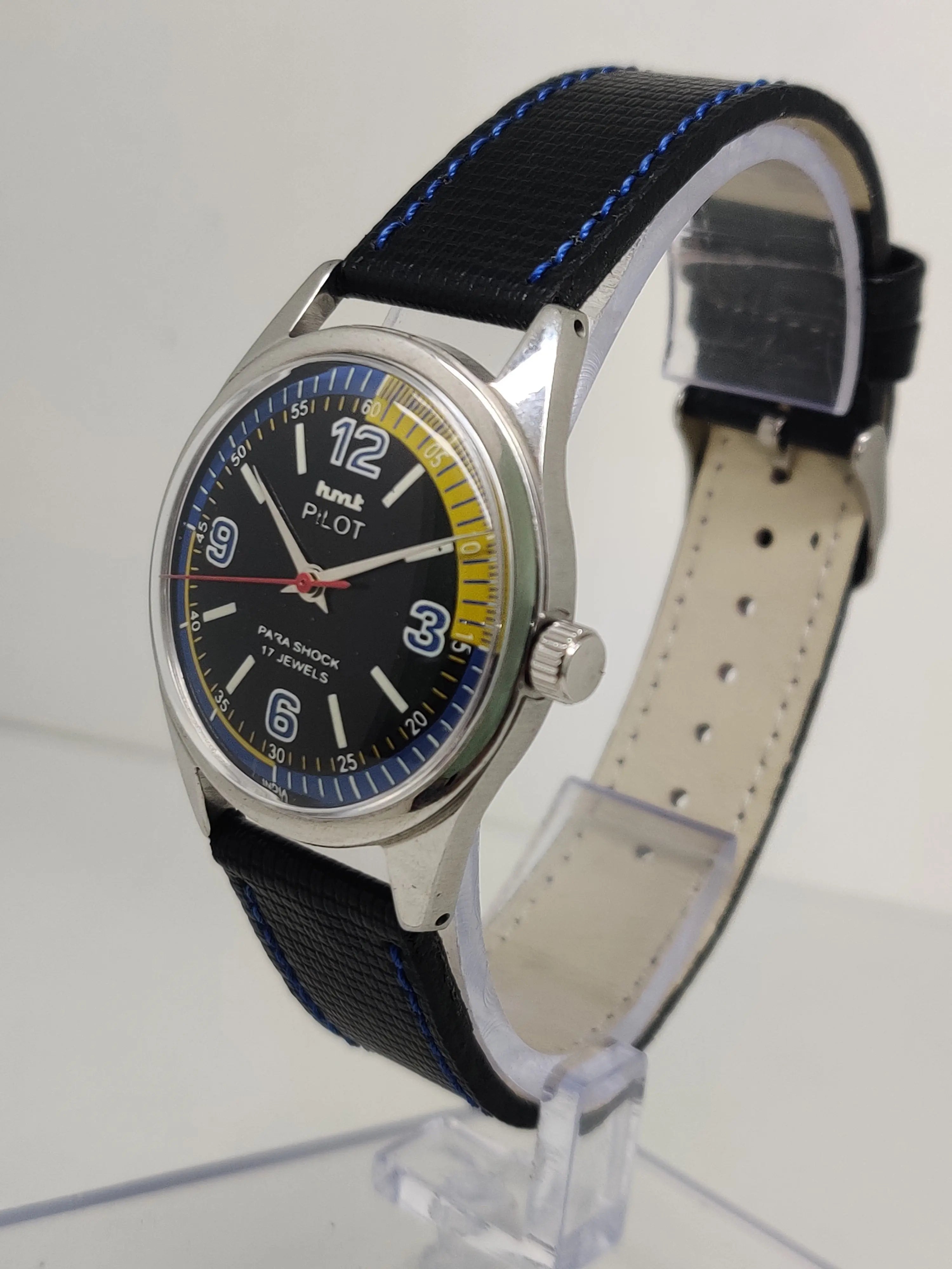 Hmt Pilot Mechanical Handwinding Movement stainless Steel Para Shock 17 Jewels Analog Dial Wrist Watch For Men National Watches
