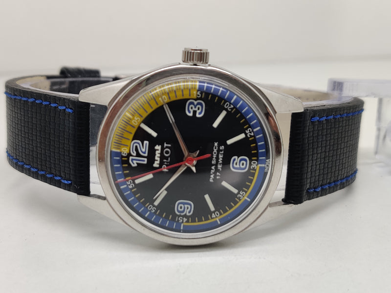 Hmt Pilot Mechanical Handwinding Movement stainless Steel Para Shock 17 Jewels Analog Dial Wrist Watch For Men