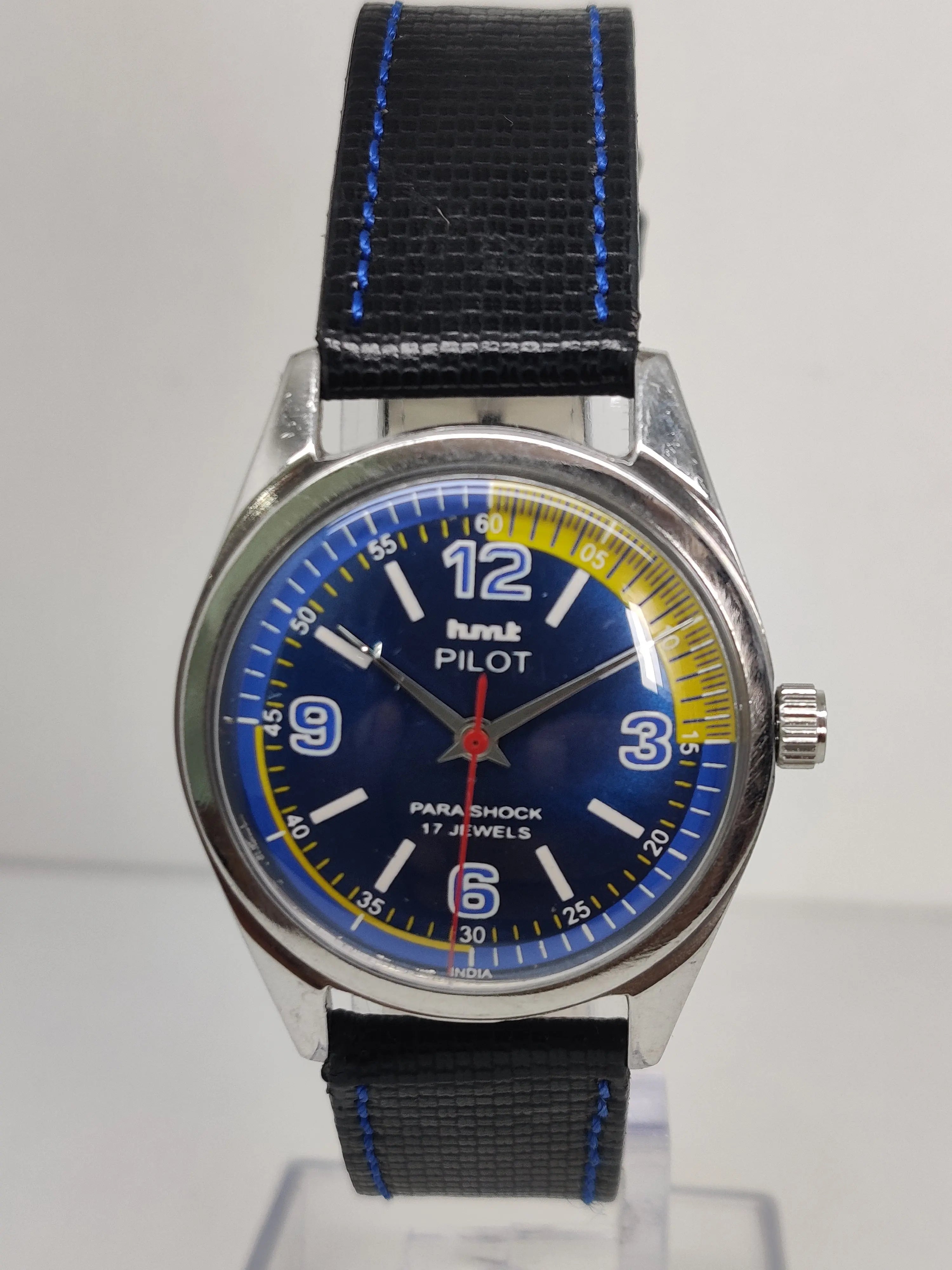 Hmt Pilot Mechanical Handwinding Movement stainless Steel Para Shock 17 Jewels Analog Dial Wrist Watch For Men National Watches