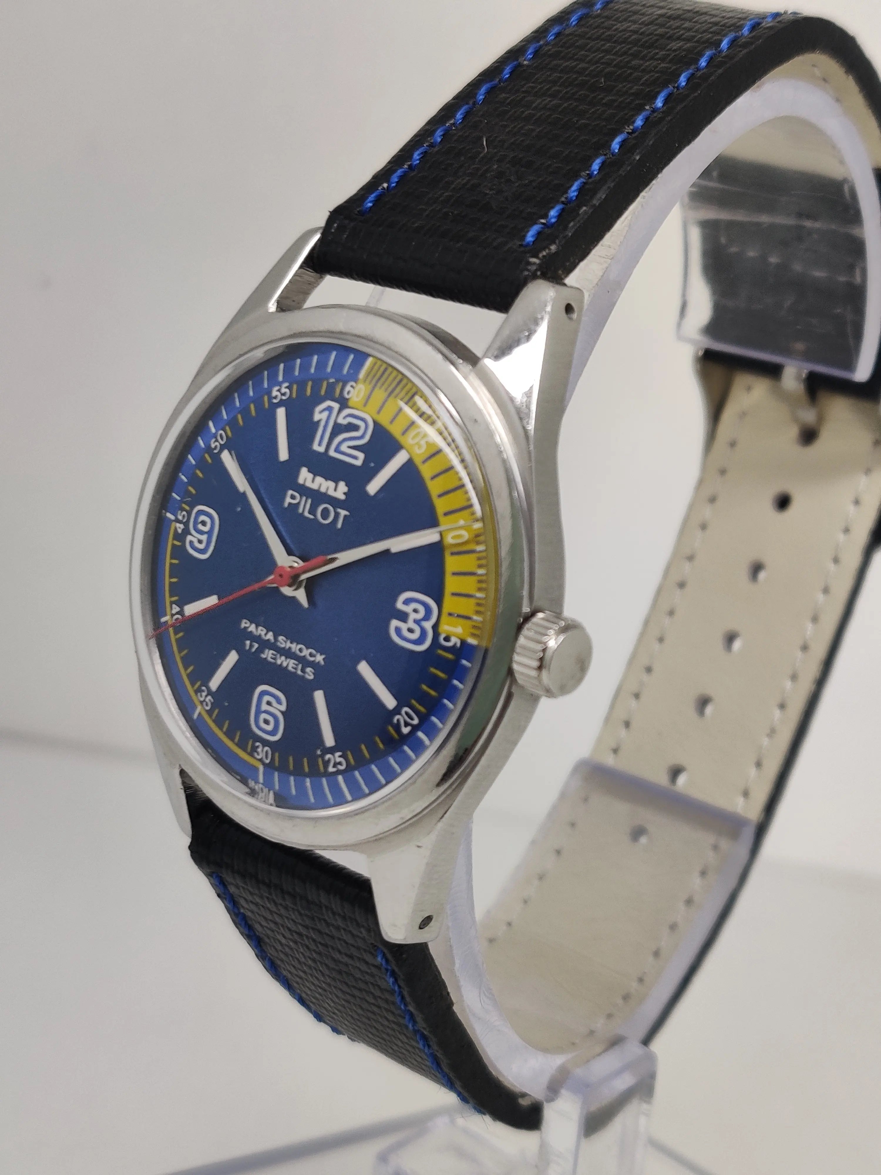 Hmt Pilot Mechanical Handwinding Movement stainless Steel Para Shock 17 Jewels Analog Dial Wrist Watch For Men National Watches