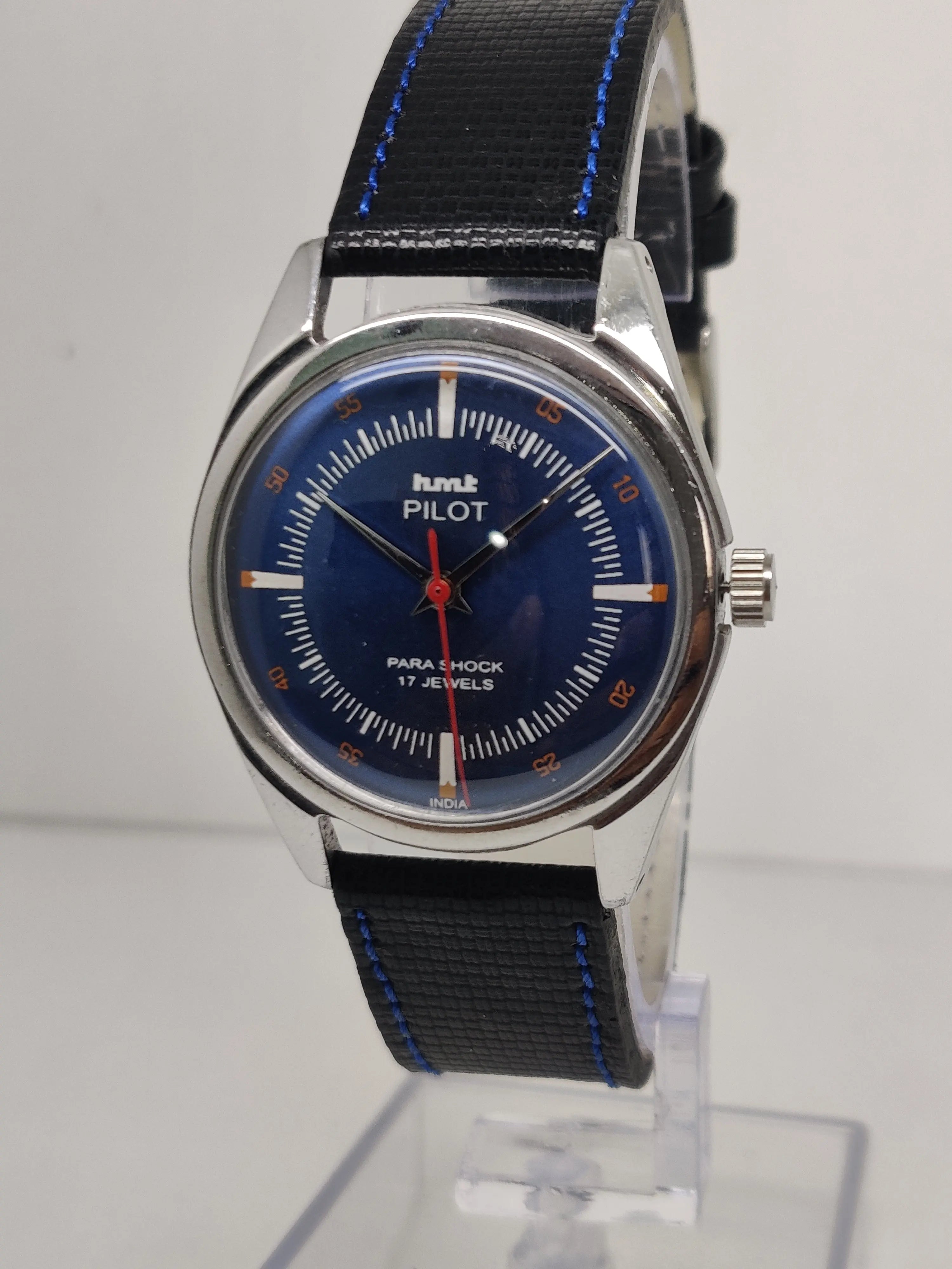 Hmt Pilot Mechanical Handwinding Movement stainless Steel Para Shock 17 Jewels Analog Dial Wrist Watch For Men National Watches
