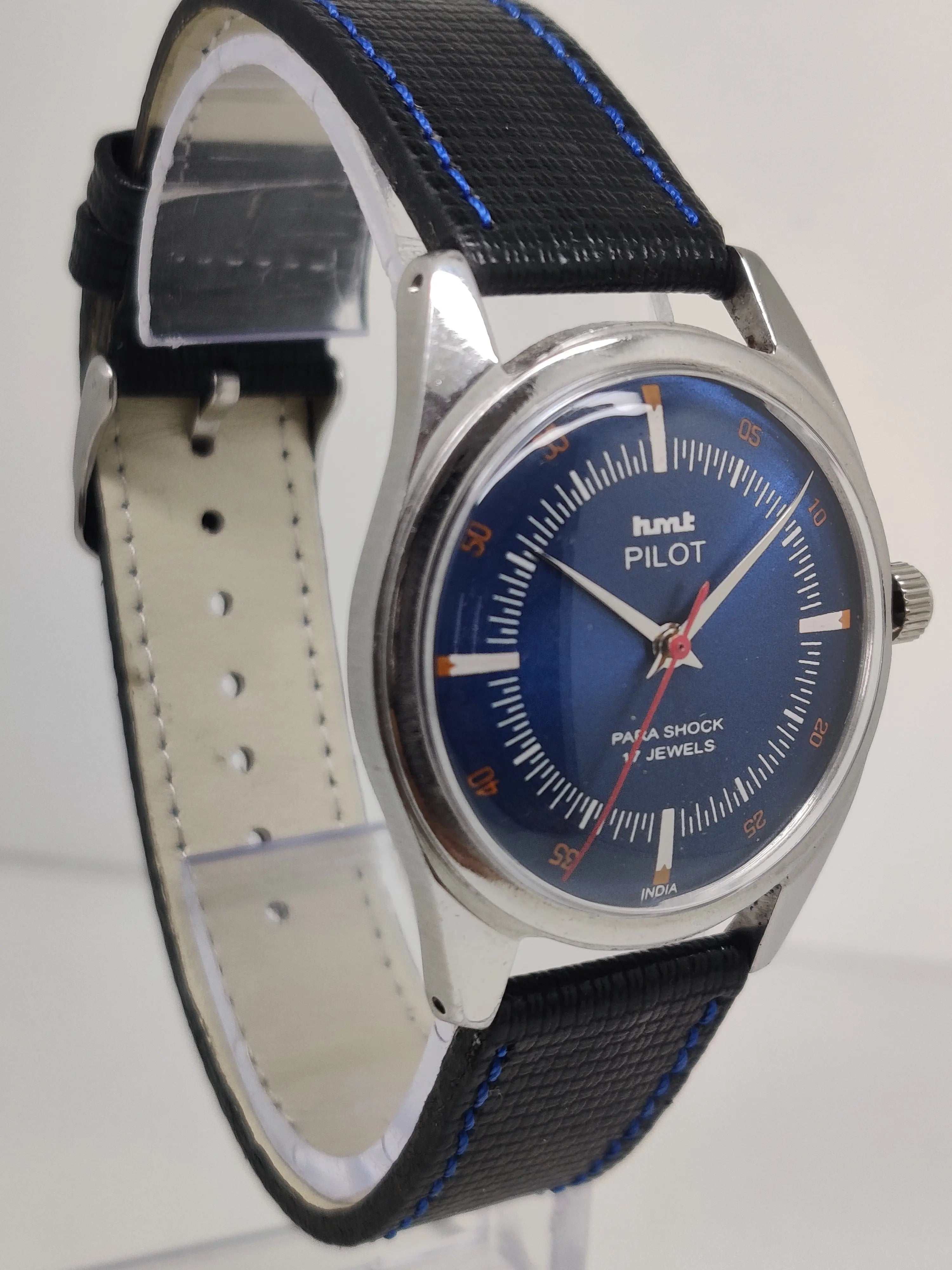 Hmt Pilot Mechanical Handwinding Movement stainless Steel Para Shock 17 Jewels Analog Dial Wrist Watch For Men National Watches