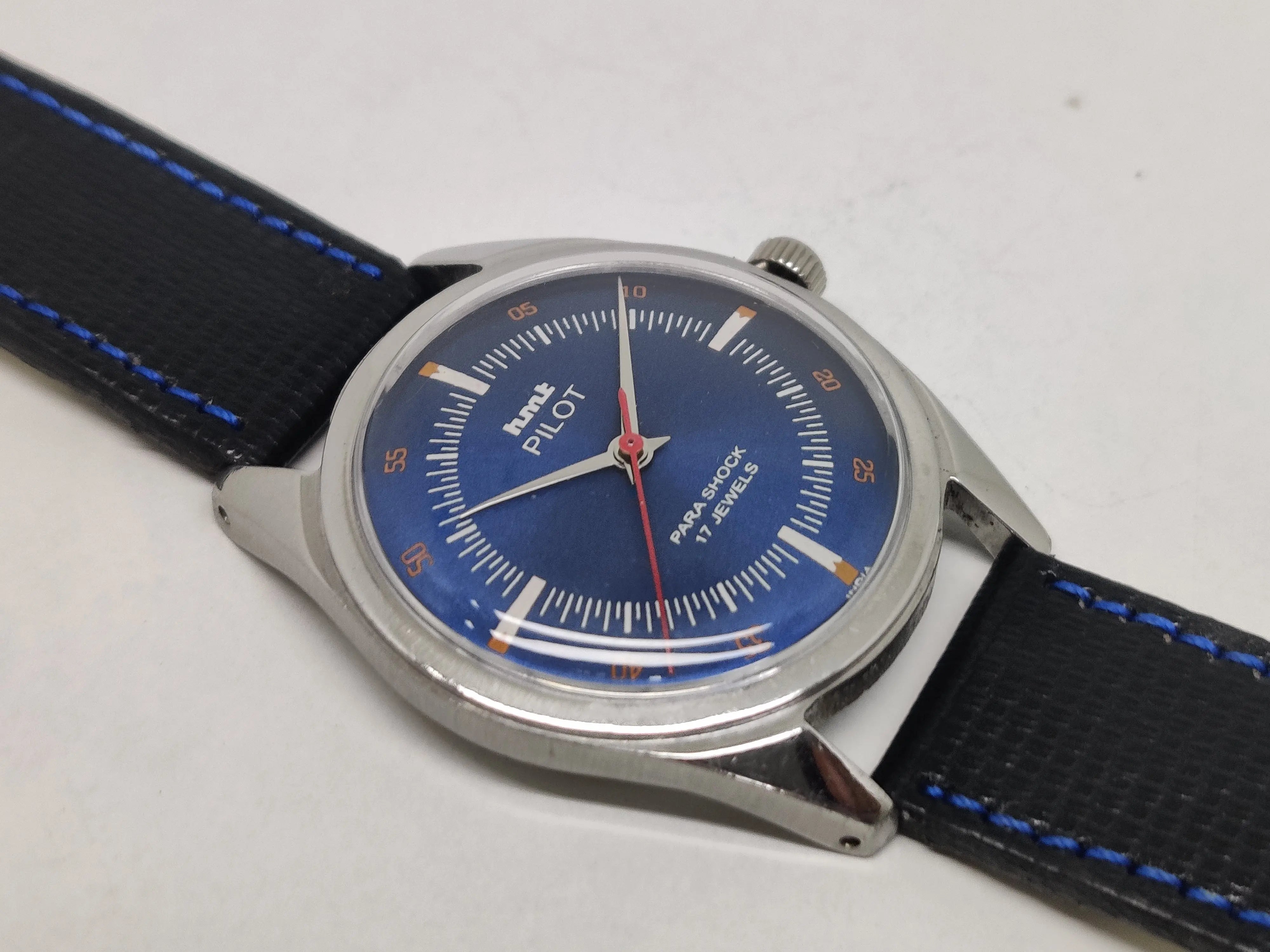 Hmt Pilot Mechanical Handwinding Movement stainless Steel Para Shock 17 Jewels Analog Dial Wrist Watch For Men National Watches