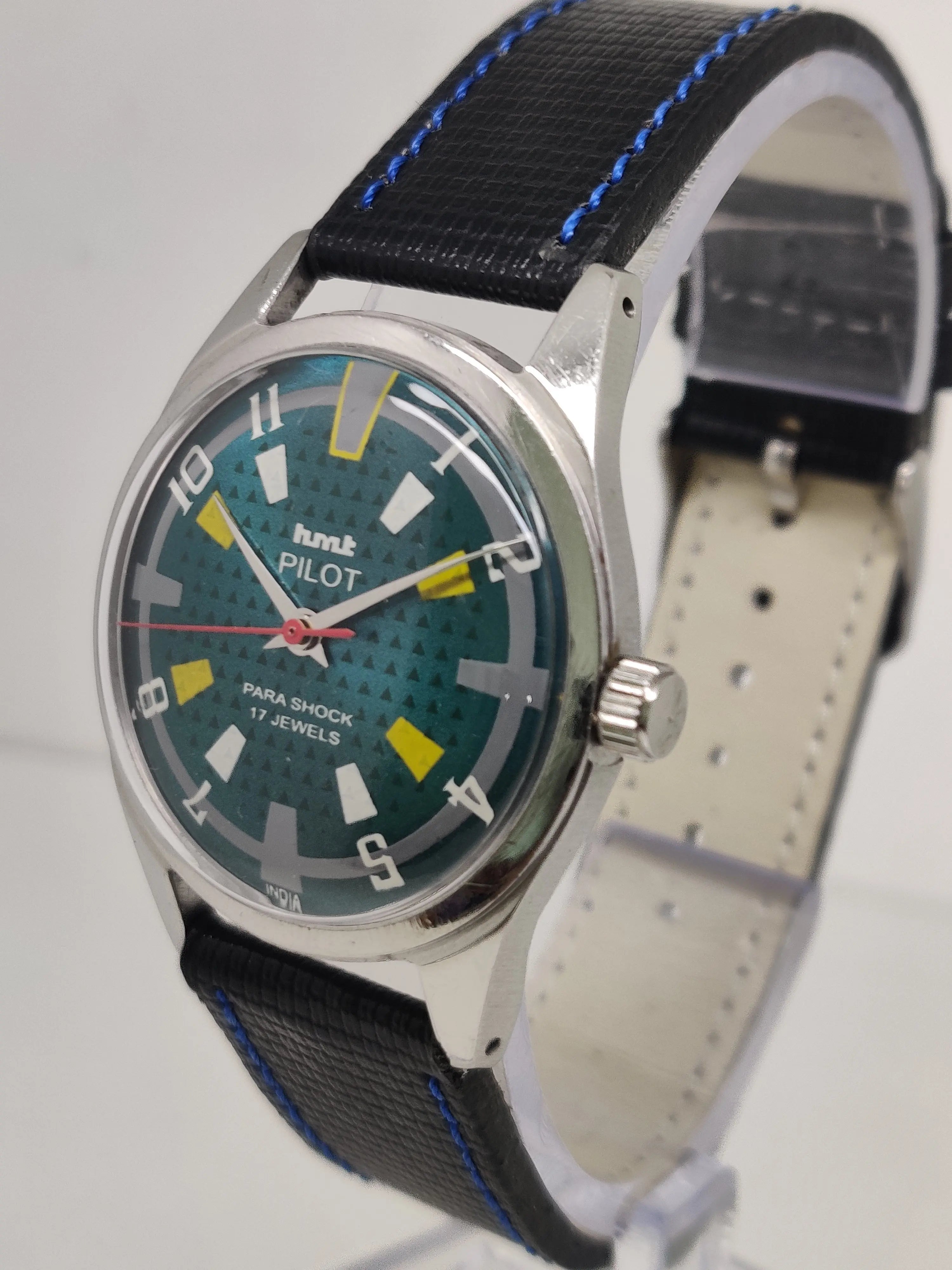 Hmt Pilot Mechanical Handwinding Movement stainless Steel Para Shock 17 Jewels Analog Dial Wrist Watch For Men National Watches