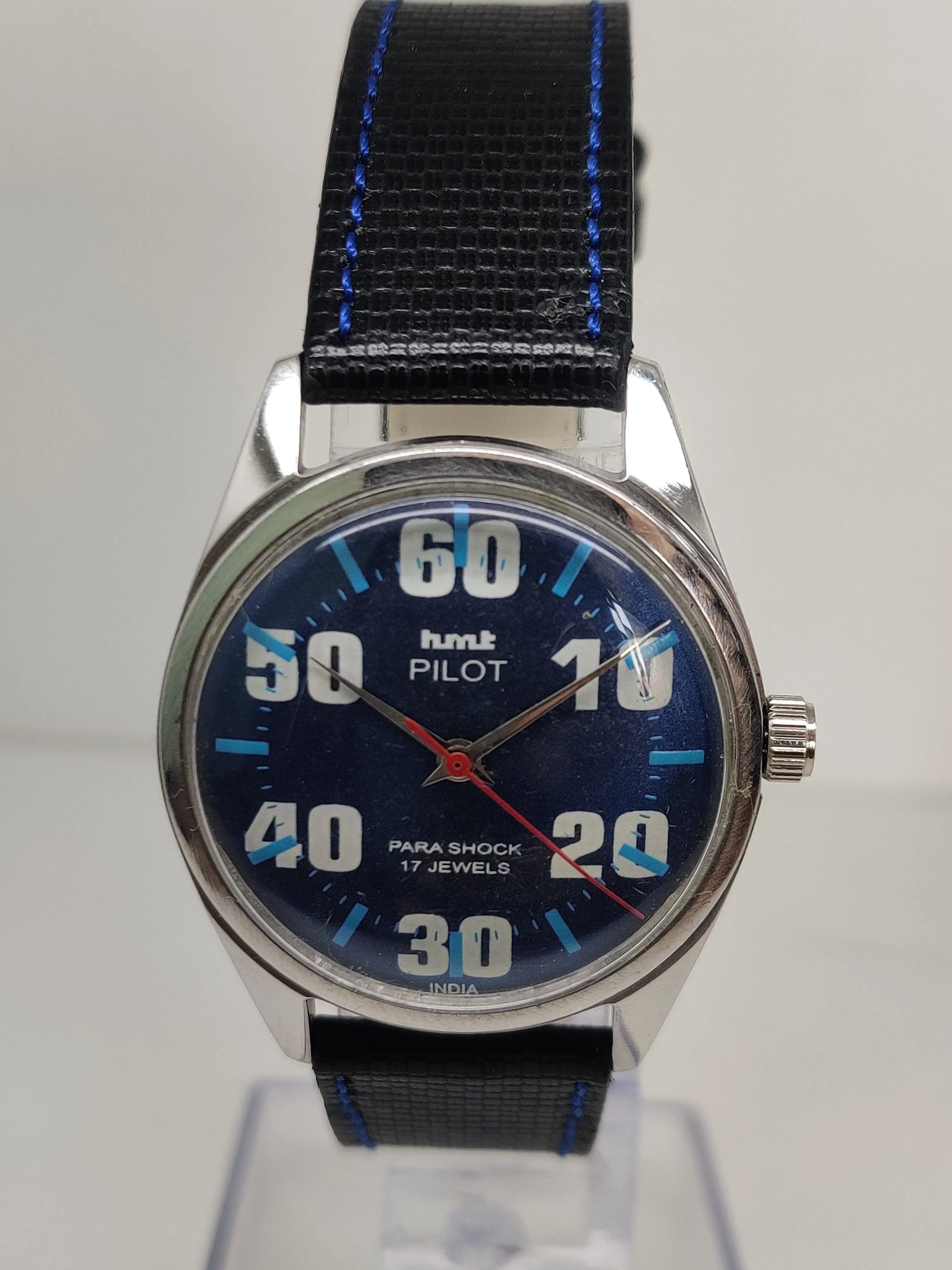 Hmt Pilot Mechanical Handwinding Movement stainless Steel Para Shock 17 Jewels Analog Dial Wrist Watch For Men National Watches
