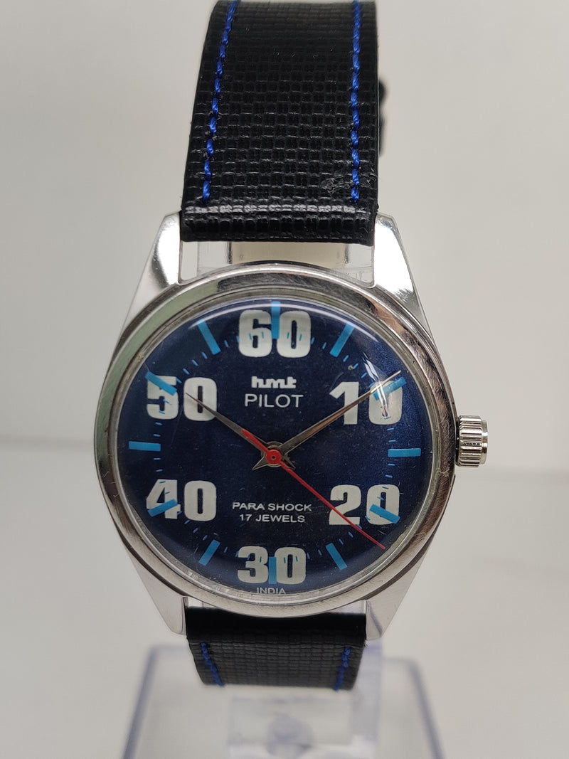 Hmt Pilot Mechanical Handwinding Movement stainless Steel Para Shock 17 Jewels Analog Dial Wrist Watch For Men