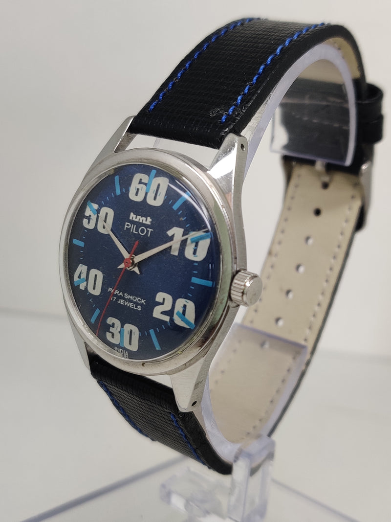 Hmt Pilot Mechanical Handwinding Movement stainless Steel Para Shock 17 Jewels Analog Dial Wrist Watch For Men