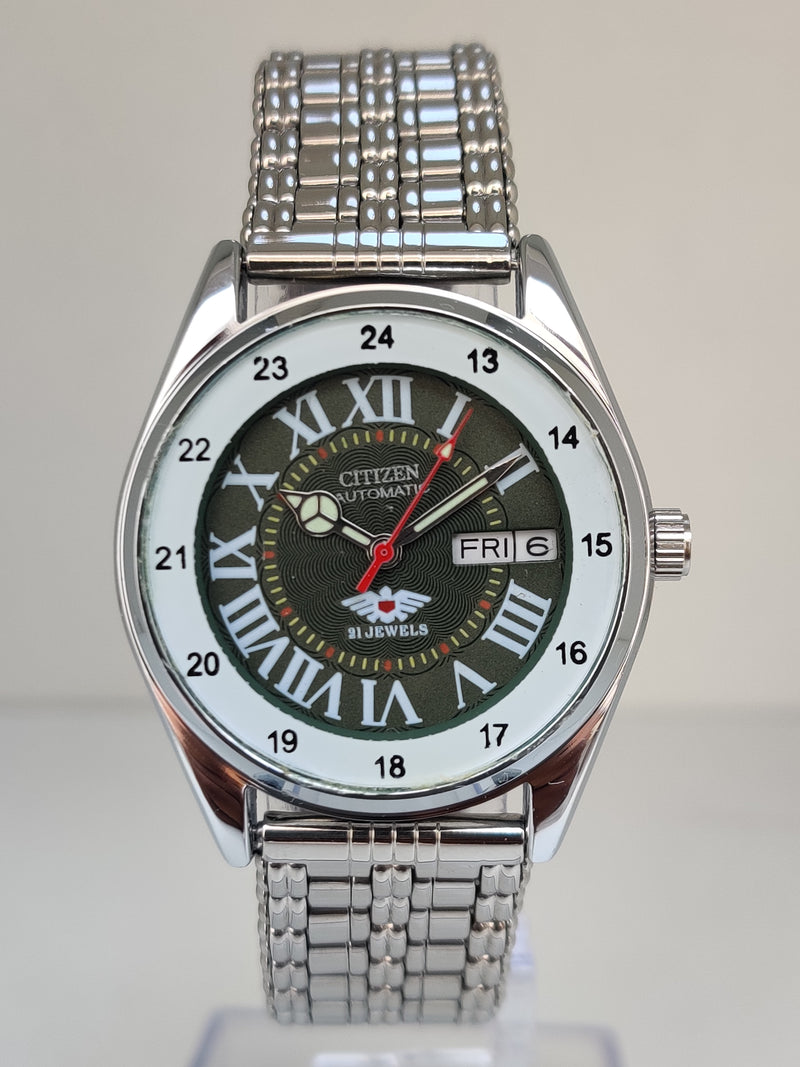 Citizen Automatic 8200 Movement stainless steel Japan Made 21 Jewels Men s Wrist Watch